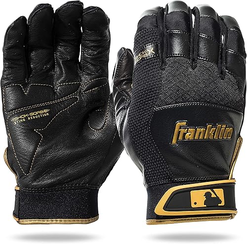 Vista 14 de Franklin Sports MLB - Guantes de bateo Shok-Sorb X para béisbol y sóftbol - Guantes de bateo acolchados sin picazón para adultos y jóvenes - Varias