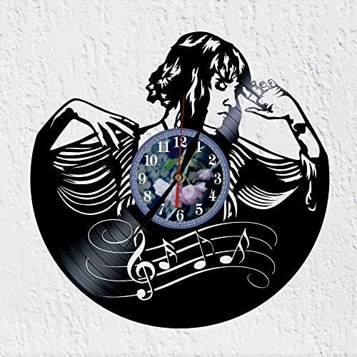 VINY WOODY - VINY WOODY Art Rock Band Indie Pop Chamber Pop Horloge à disque en vinyle Décoration murale Grande horloge 12"
