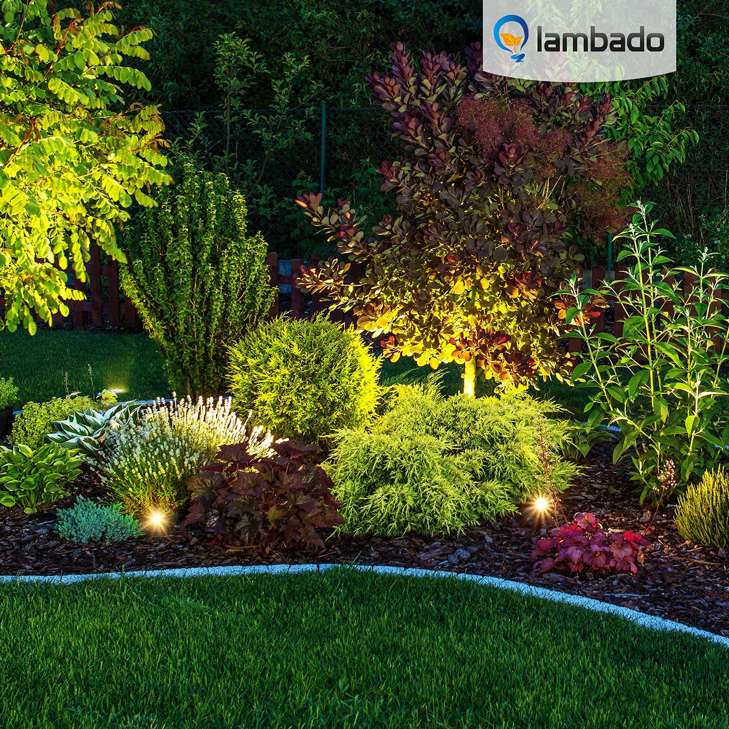 lambado® LED Bodeneinbaustrahler für Aussen IP67 - Wasserdicht & Befahrbar inkl. 5W 230V GU10 Strahler warmweiss - Bodenstrahler/Bodenleuchte Eckig aus Edelstahl für Terrasse & Garten