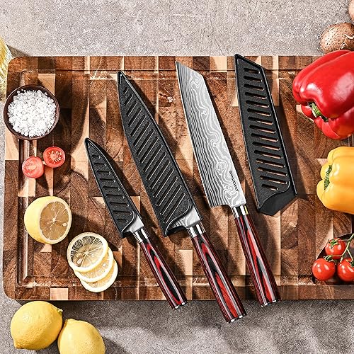 Miniatura 2 de SANDEWILY Meat Cleaver Chef Knife,7-in Ultra Sharp Kitchen Knife,Slicer Knife Cooking Knife Vegetable Knife,German HC Stainless Steel,Full Tang Wood