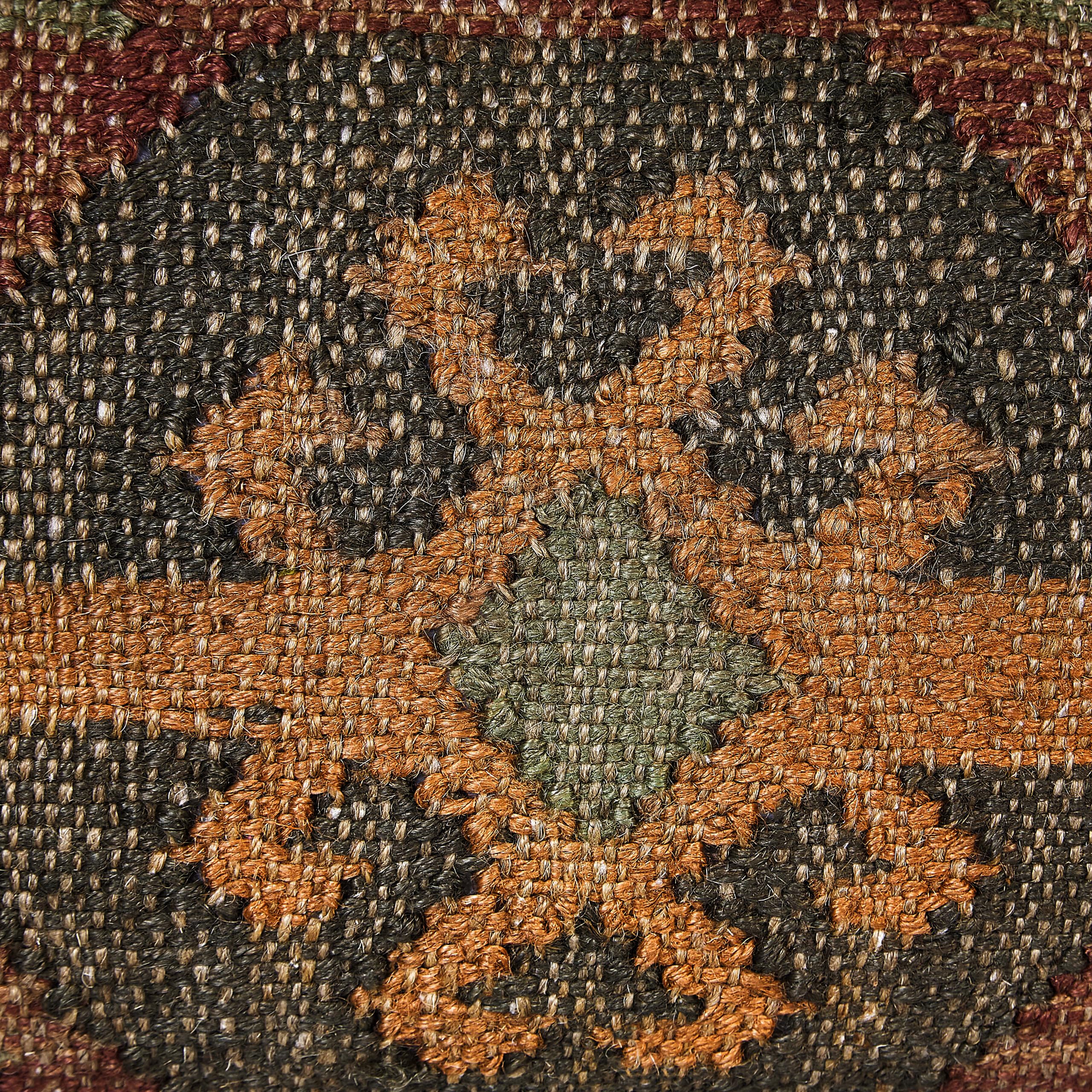 Beliani Kelim Dekokissen 2er Set Jute u. Wolle braun/bunt 45x45 cm orientalisch Arven