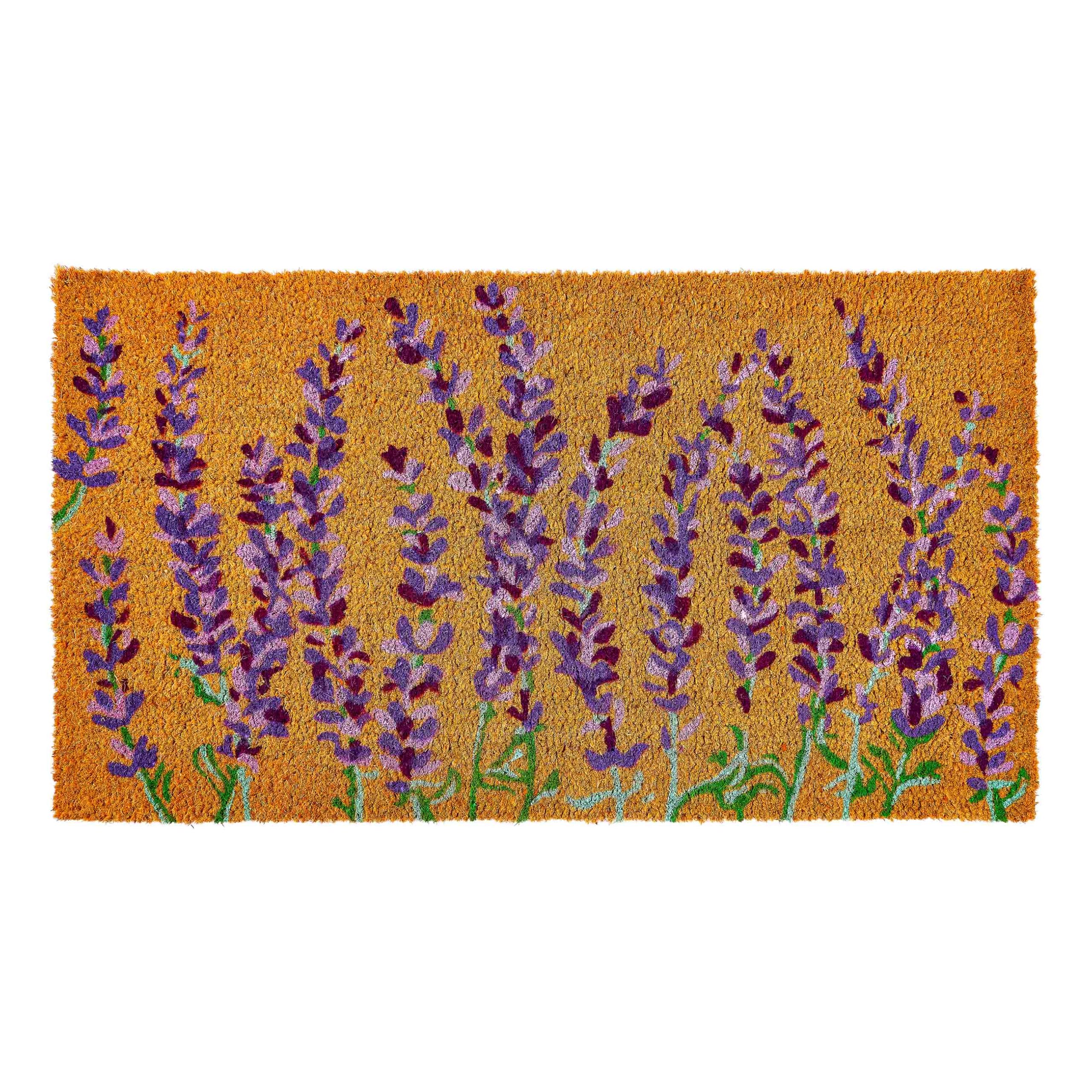 KANKUN Coco Coir Door Mat with Heavy Duty Backing, Welcome Doormat (17" x 30"), Doormat Entrance (Floral Spring)