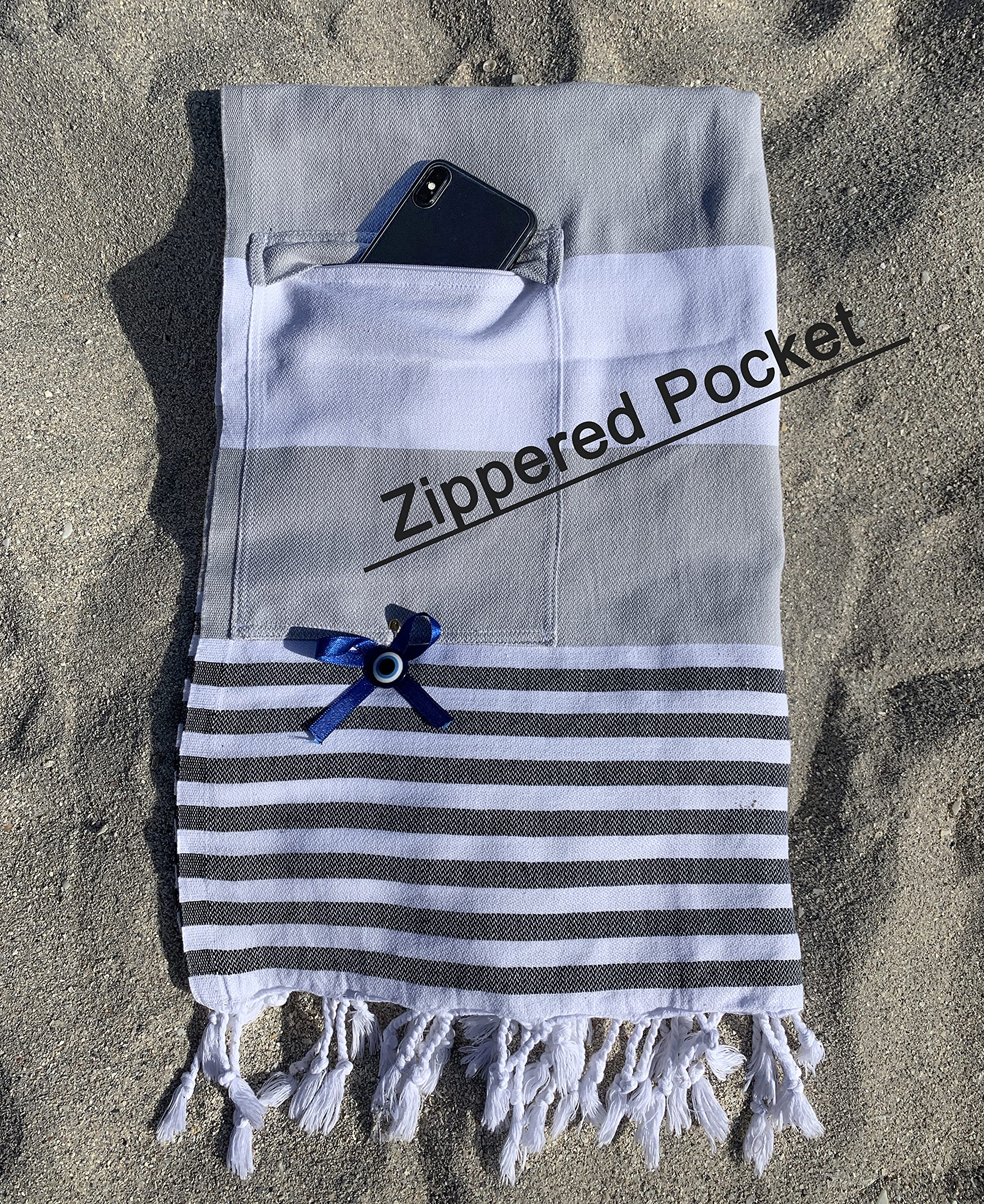 DEMMEX Telo mare in 100% cotone turco, oversize, ad asciugatura rapida, senza sabbia, compatto, sottile, leggero, telo mare turco per hammam peshtemal, prodotto in Turchia, prelavato, 180 x 90 cm