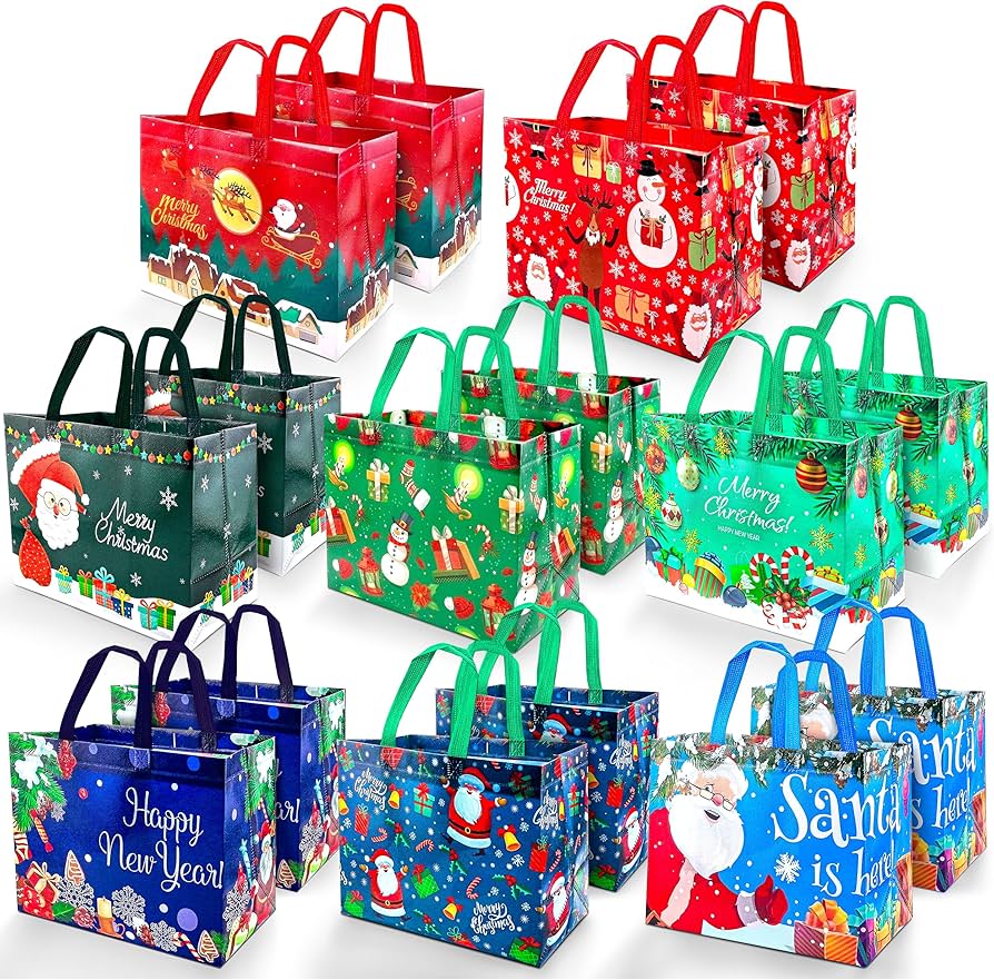 Plastic christmas tote bags Clearance