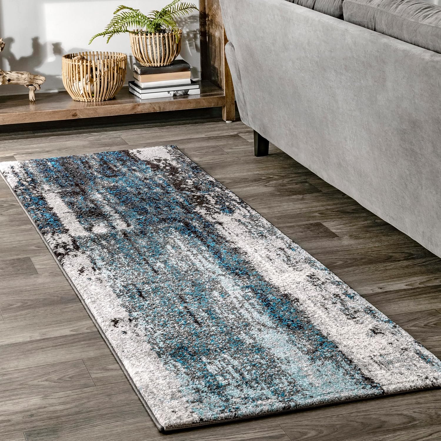 nuLOOM Haydee Glacial Abstract Runner Rug, 2' 5" x 8', Blue Blue 2' 5" x 8'
