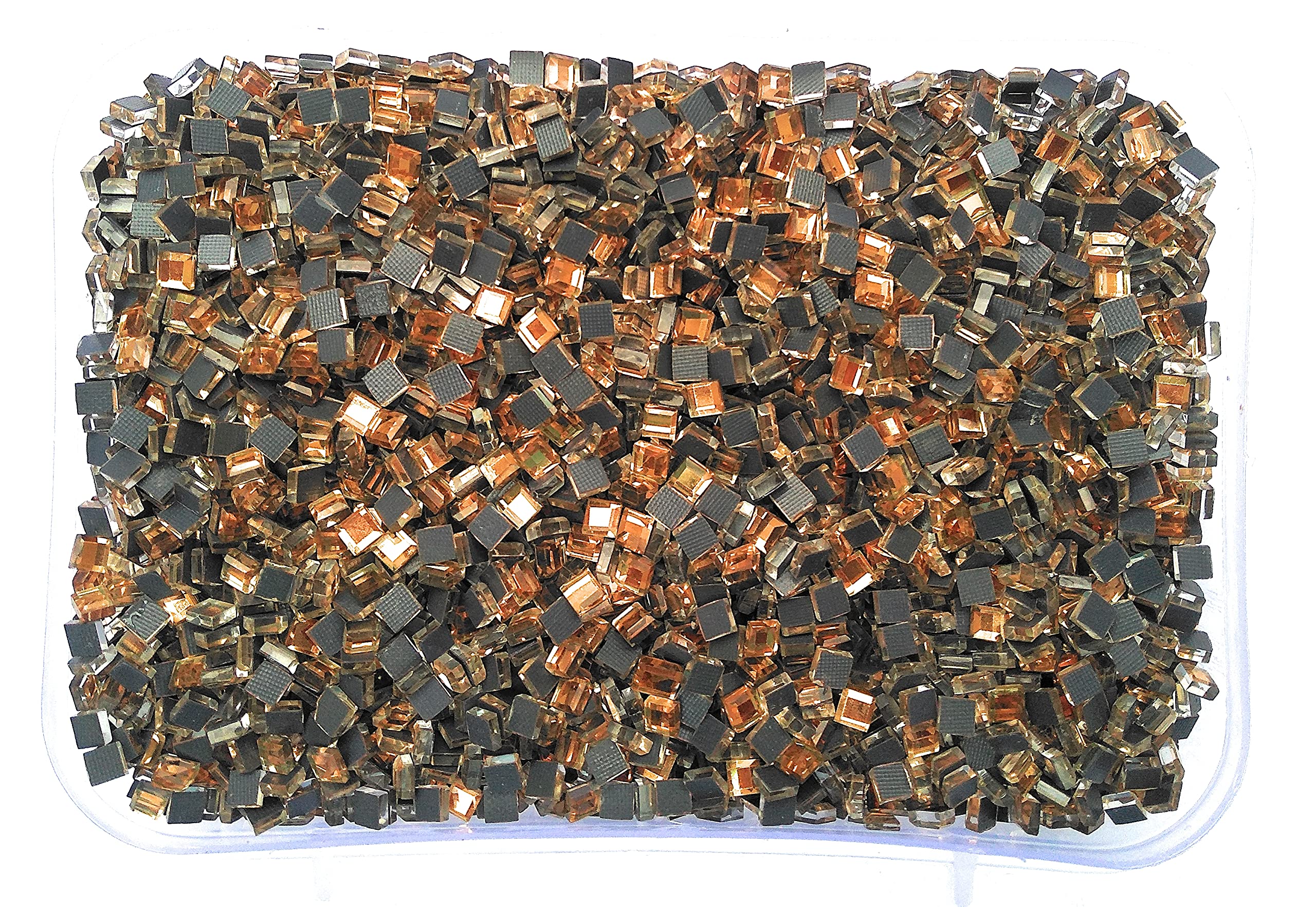 Sahoji 5000pcs Bronze Square Mosaic Mirror Pieces, Tessera for Arts and Crafts with Fabric Glue (Copper Gold, 4MM)