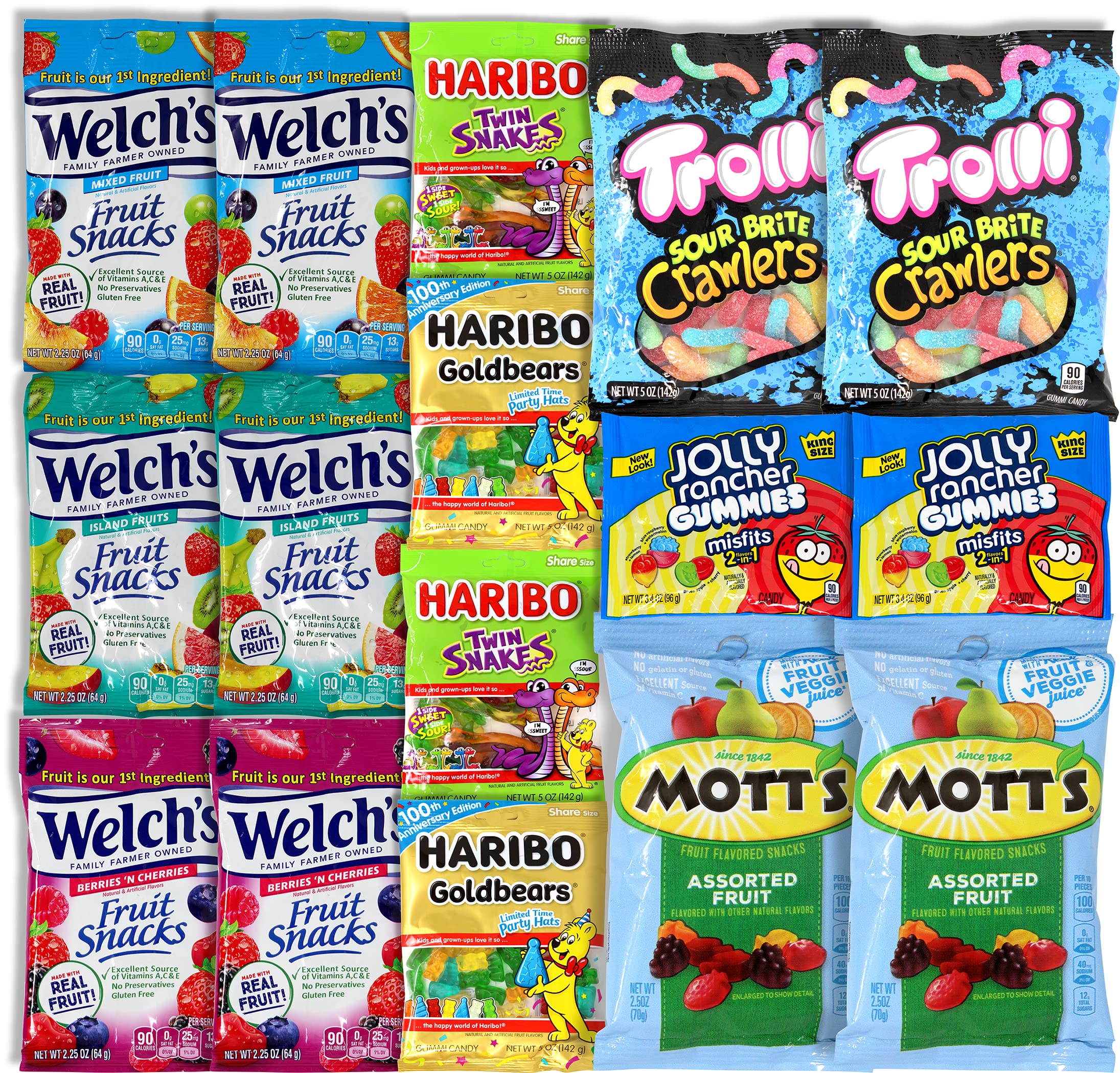 Buy Candy and Gummy Fruit Flavors Snack kit Harebo, Welch's Fruit Snacks, Jolly Rancher, Mott