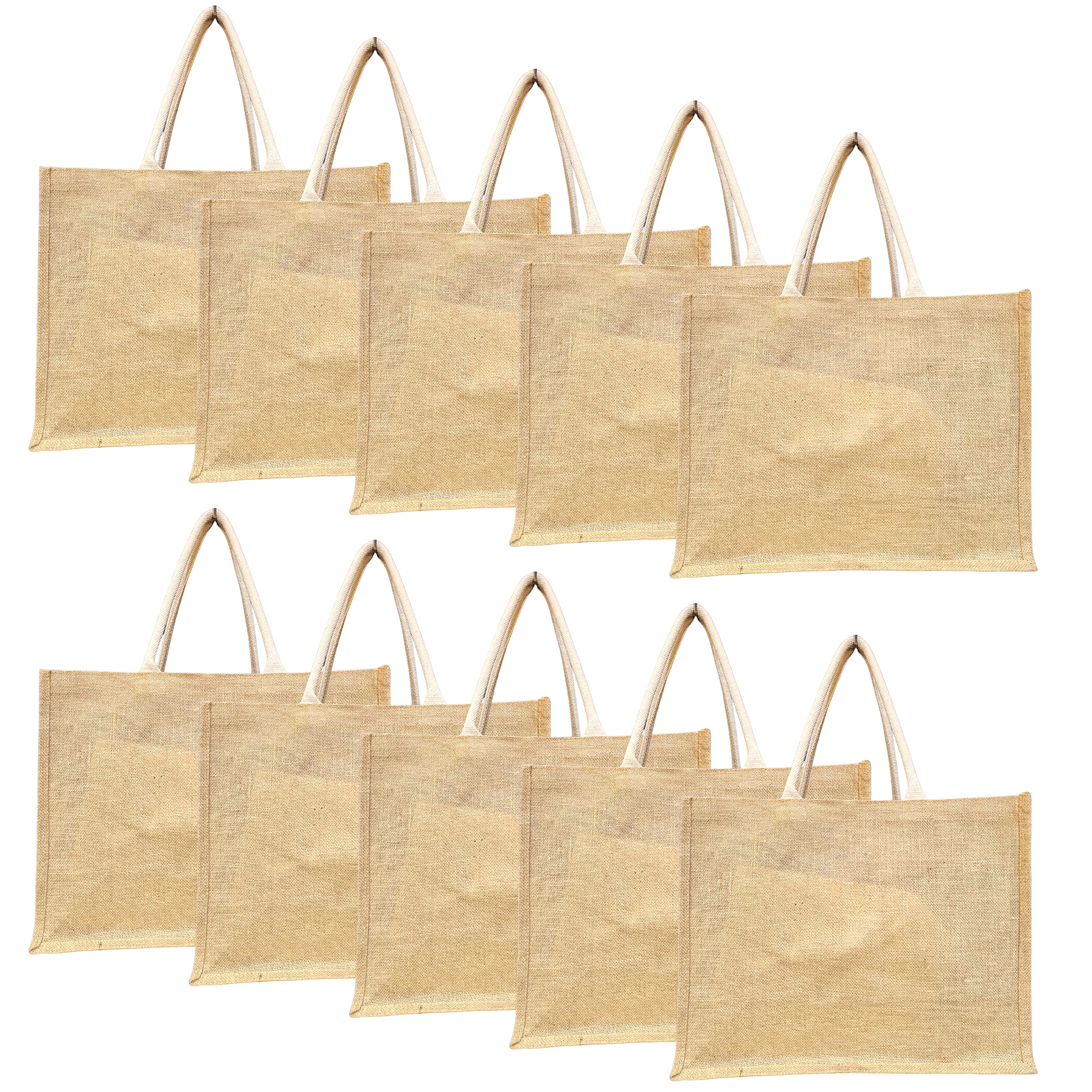 Prakriti Maitri Jute Bags for Return Gifts | Long Handle Jute Bags | Big Size Jute Bag for Shopping | Diwali Gift Bag | Pack of 10 With Zipper for wedding gifts (B0BG9BMWFP) Amazon Price History, Amazon Price Tracker