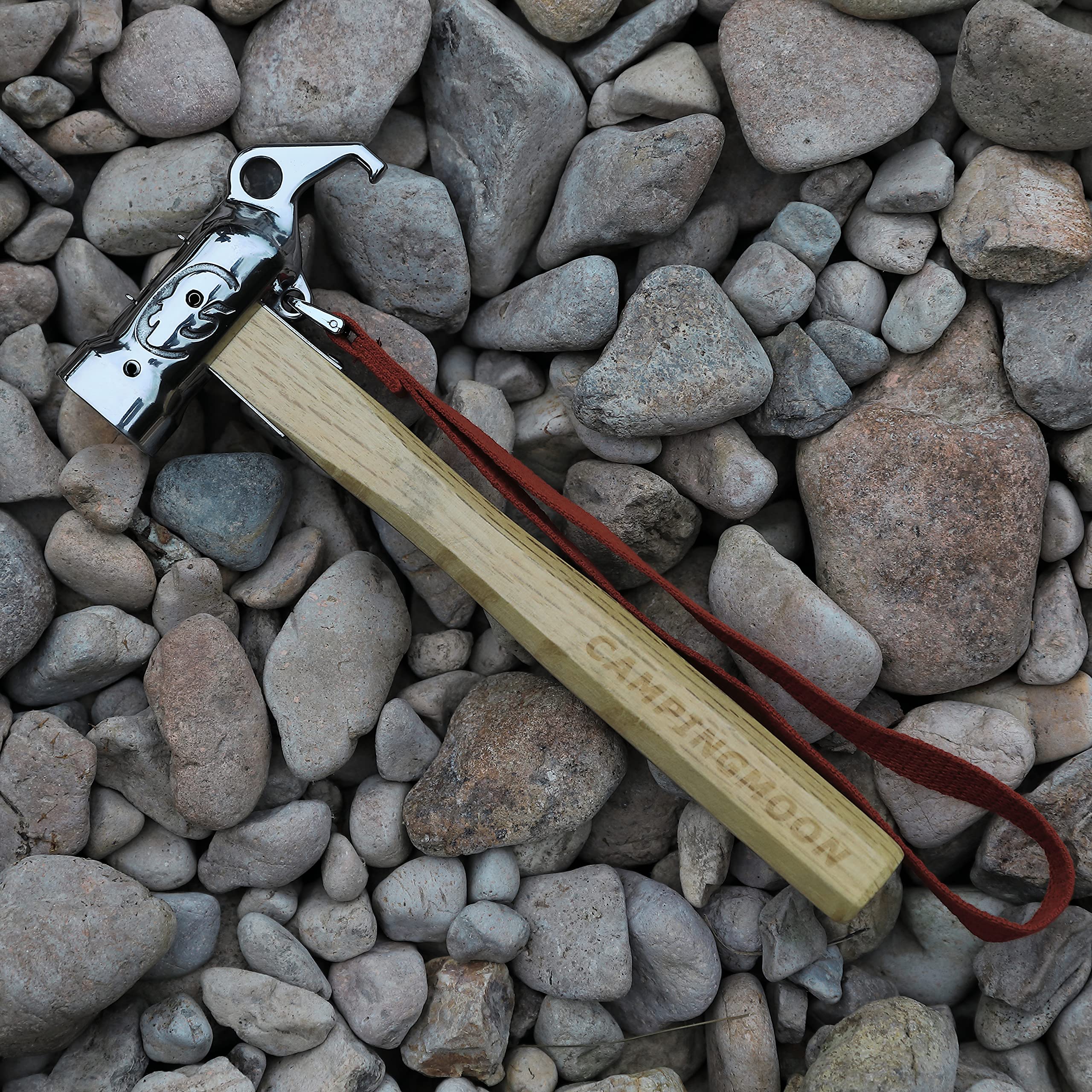 CAMPINGMOON Campinghammer aus Edelstahl mit integriertem Erdspieß aus reinem Kupfer C5