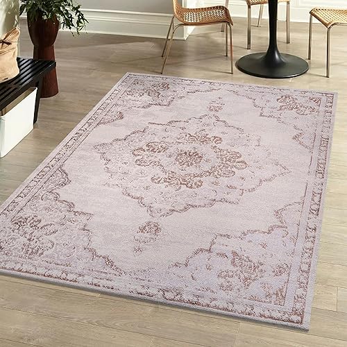 JONATHAN Y Alhambra Ornate Medallion Modern Cream/Red Indoor Area Rug, 5x8, Vintage, Bohemian, Easy-Cleaning for Living Room, Bedroom, Kitchen, Pet Friendly, Non-Shedding (MDP400A-5)
