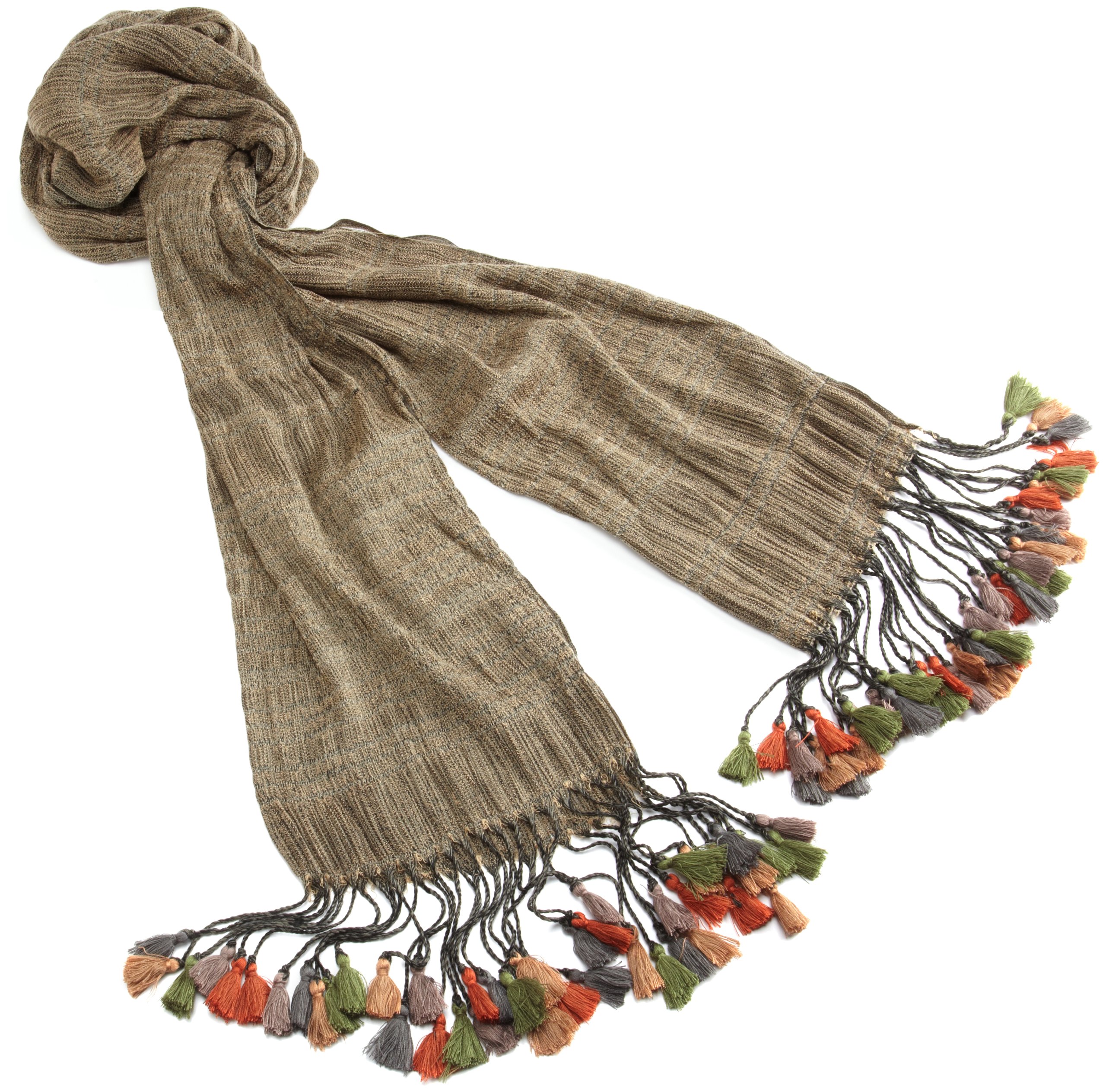 Jessica Simpson Women's Rouched Wrap Scarf With Pom Tassels