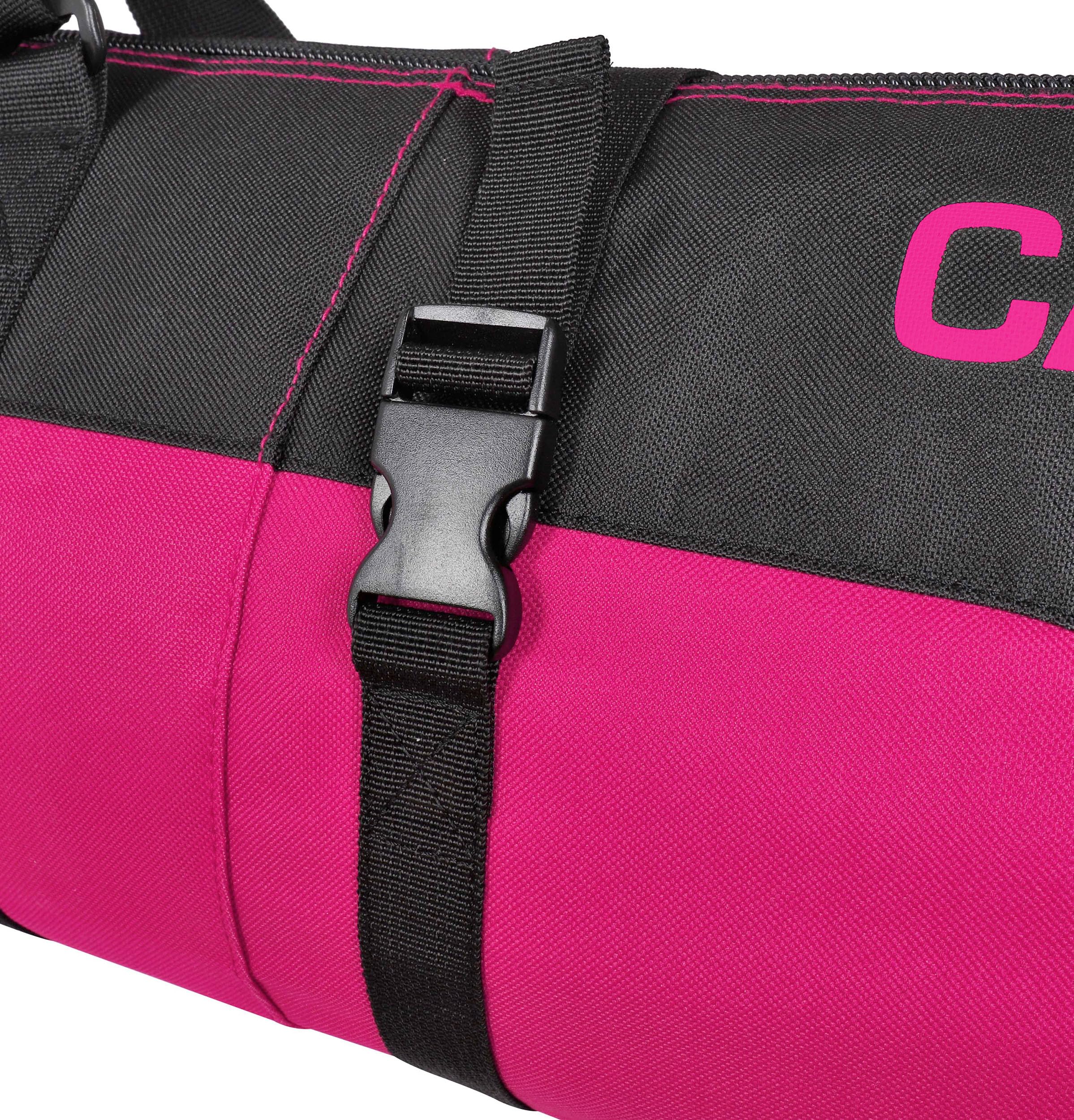 BRUBAKER Ski Kombi Set - Carver PRO - Skisack und Skischuhtasche für 1 Paar Ski 170 cm oder 190 cm + Stöcke + Schuhe + Helm - Rucksack Taschen Set für Skifahrer - Schwarz Pink