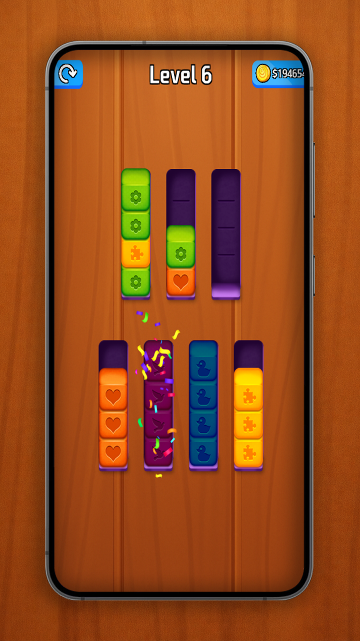 Color Wood Sort – Block Merge Puzzle Game for Phones & Fire Tablets ...
