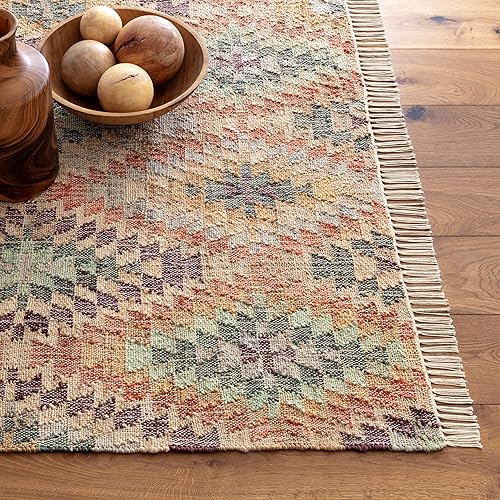 Miniatura 3 de Dash & Albert Brimfield Alfombra de yute tejida a mano, 2.5 x 8 pies, multicolor