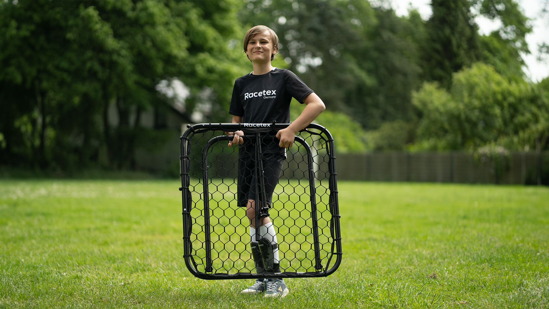 Rimbalzo Da Calcio Rebounder Regolabile - Porta Da Allenamento Per Bambini, 100x100x65cm, Rosso - Foto 8