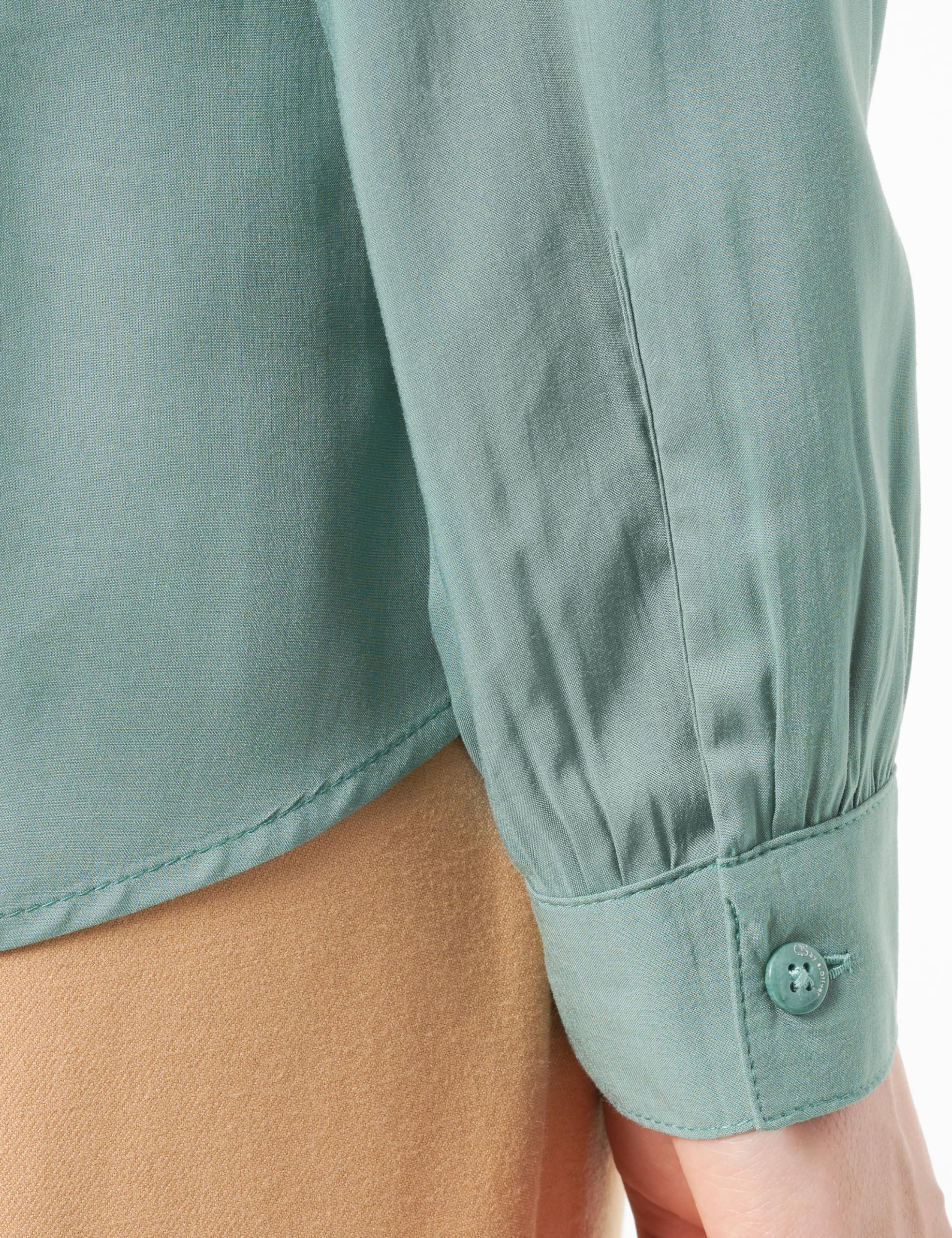 Q/S by s.Oliver Women's Bluse Langarm Bluse Langarm, Blue Green, 32 - Image 4