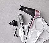 Remington Hair Dryer, 2200W, 3 Styling nozzles: Narrow Concentrator, Uniquely Designed Concentrator, Diffuser, incl. 45mm Round Brush, 3 Heat & 2 Speed Settings, D5707, Dark Grey/Rose Gold - 2
