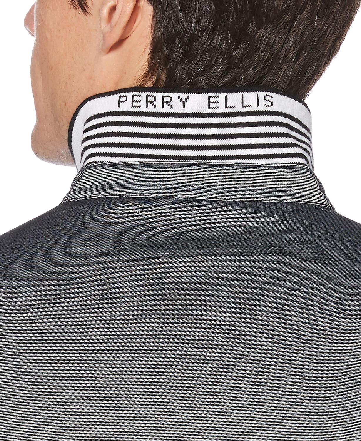 Perry Ellis Men's Icon Polo Shirt with Solid, Breathable, Moisture-Wicking Fabric (Sizes Small-5xl) X-Large Black