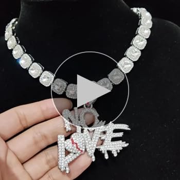 No Love Broken Heart Iced Out Pendant Necklace for Men and