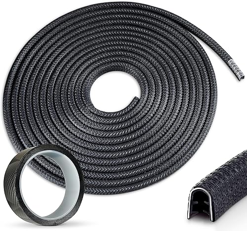 Protector de borde para puerta de automóvil, color negro, 16.4 pies, protectores de borde de puerta de automóvil, ajuste universal UVC, borde en