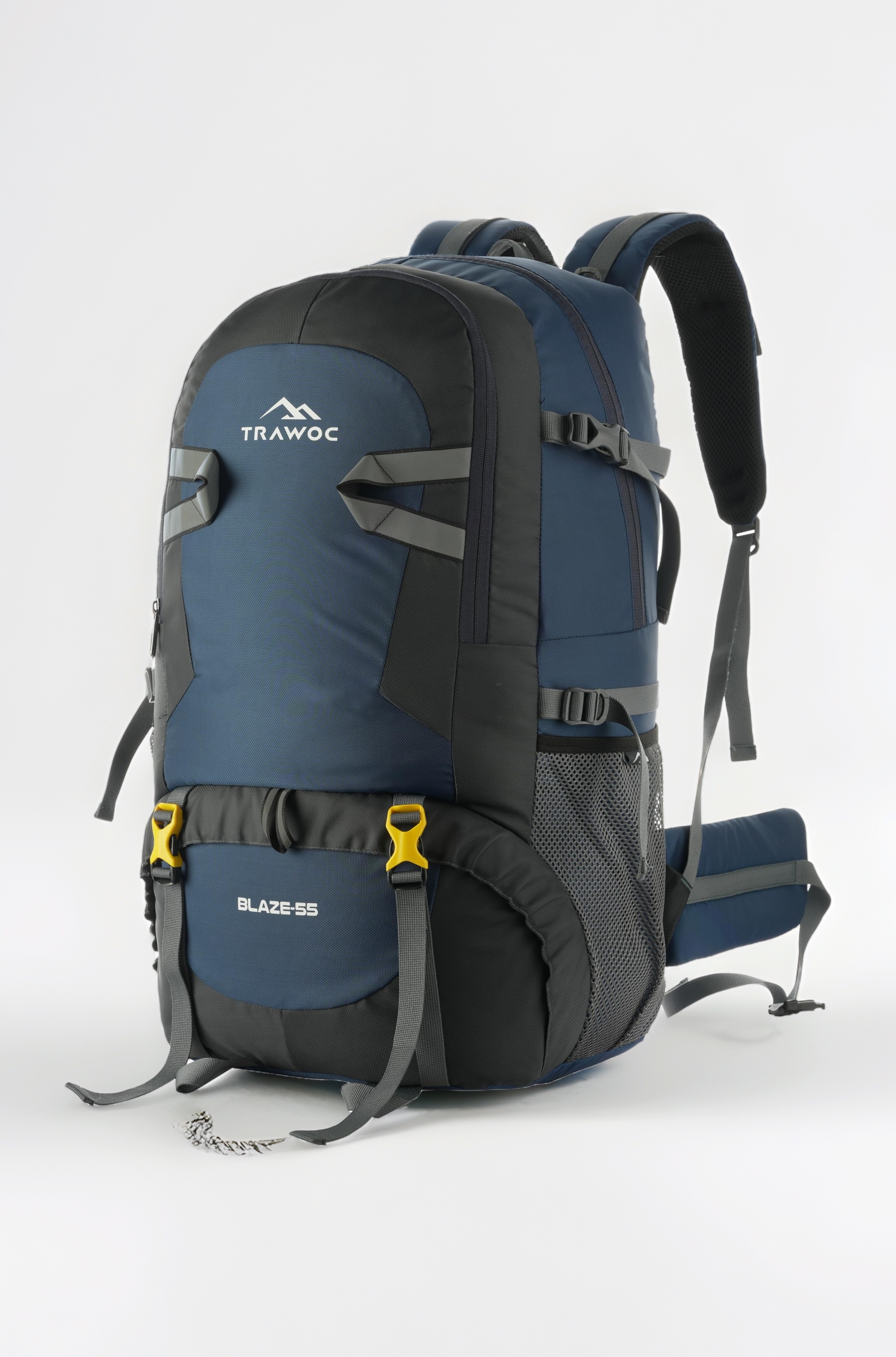 TRAWOC BLAZE 55 Liter Travel Backpack Daypack Bag for Camping Hiking Trekking Bag for Men & Women, Navy Blue, SHK014, 3 Year Warranty