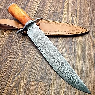 HK-71 Handmade Damascus Steel Hunting knife 15 inches - Hunting knife Perfect Grip With Leather Handle - Horizontal Carry knife Scout Carry Knife - Handmade Survival knife, Oring, DZ-03 - TZ KNIVES