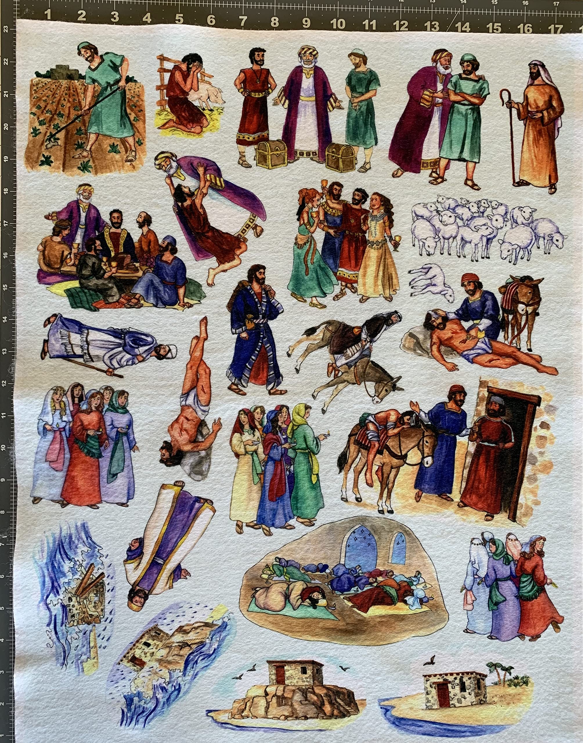 Story & Life of Jesus 13 Bible Stories for Flannel Board- You Cut Out Felt Figures