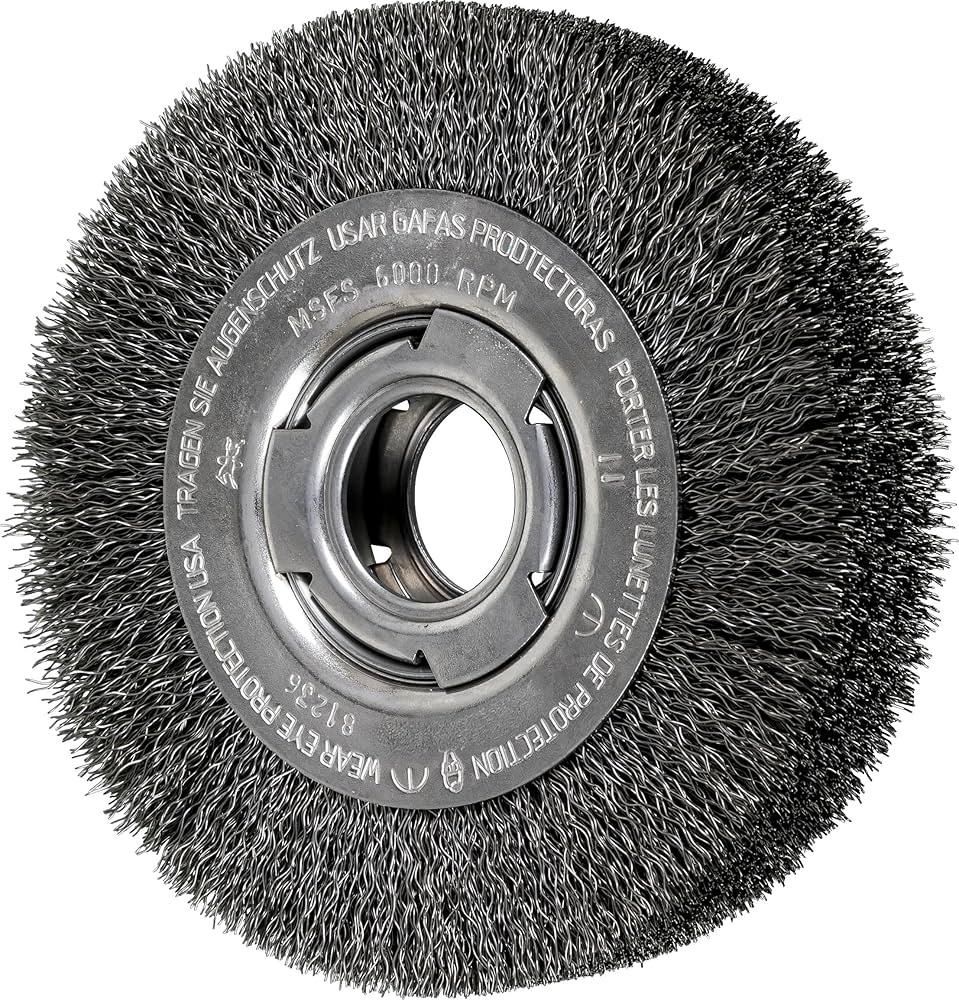 PFERD 81236 Wide Face Crimped Wheel Brush, Carbon Steel Wire