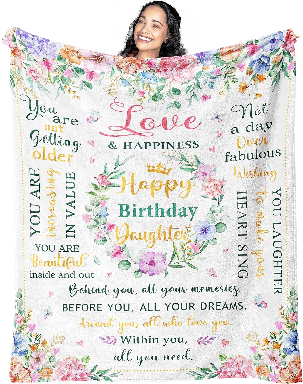 Mcurore Daughter Birthday Gift Blanket 60"x50", Birthday