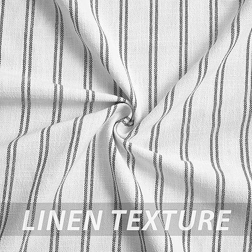 Miniatura 2 de Randall Paneles de cortina a rayas para ventana, de lino rústico, teñidas, cortinas semitransparentes pesadas para sala de estar, 40 x 63 x 2