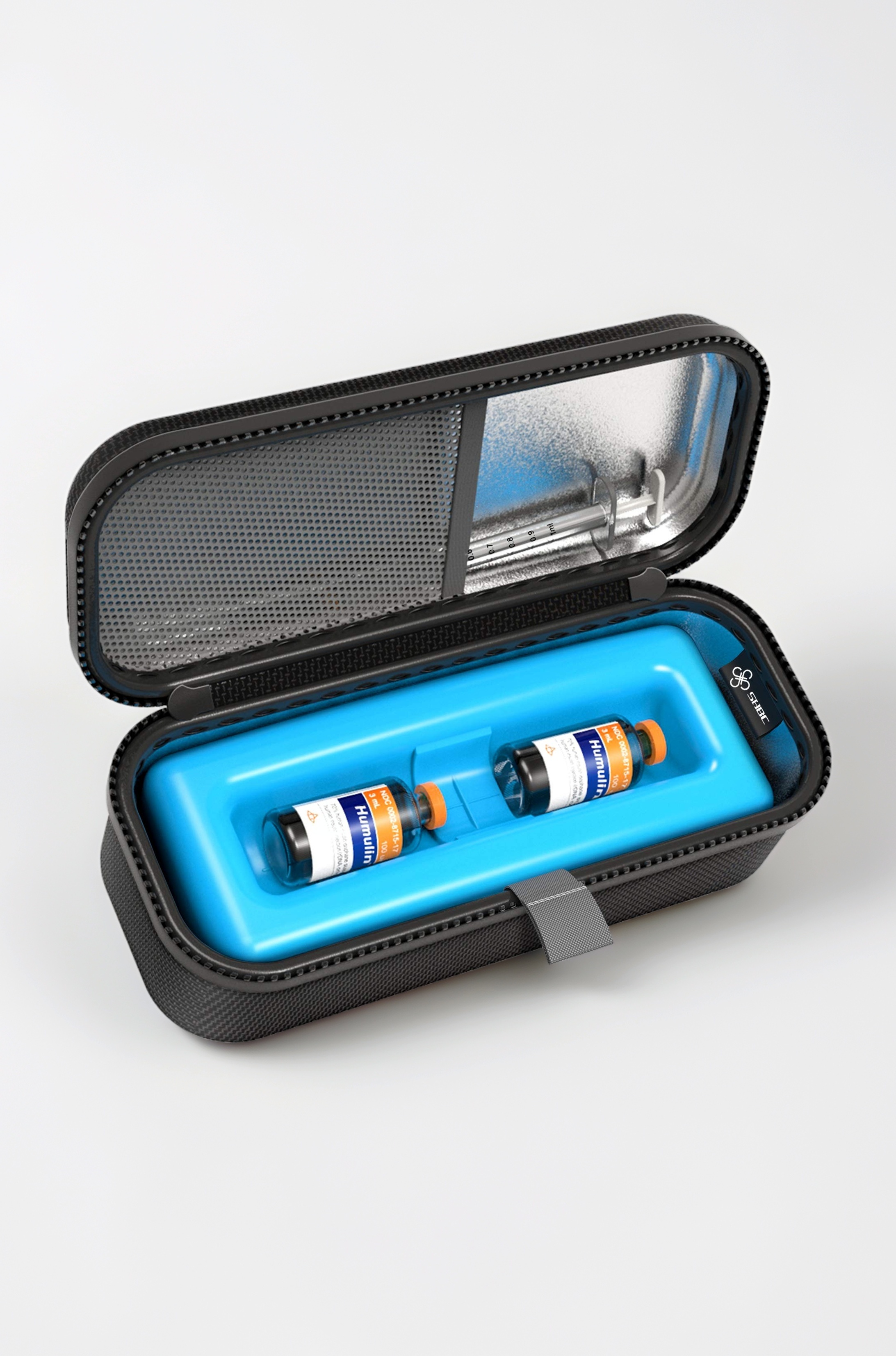 SHBC Medical Cooler Insulin Vial Carrying Travel Case for Diabetic with One Ice Pack Black