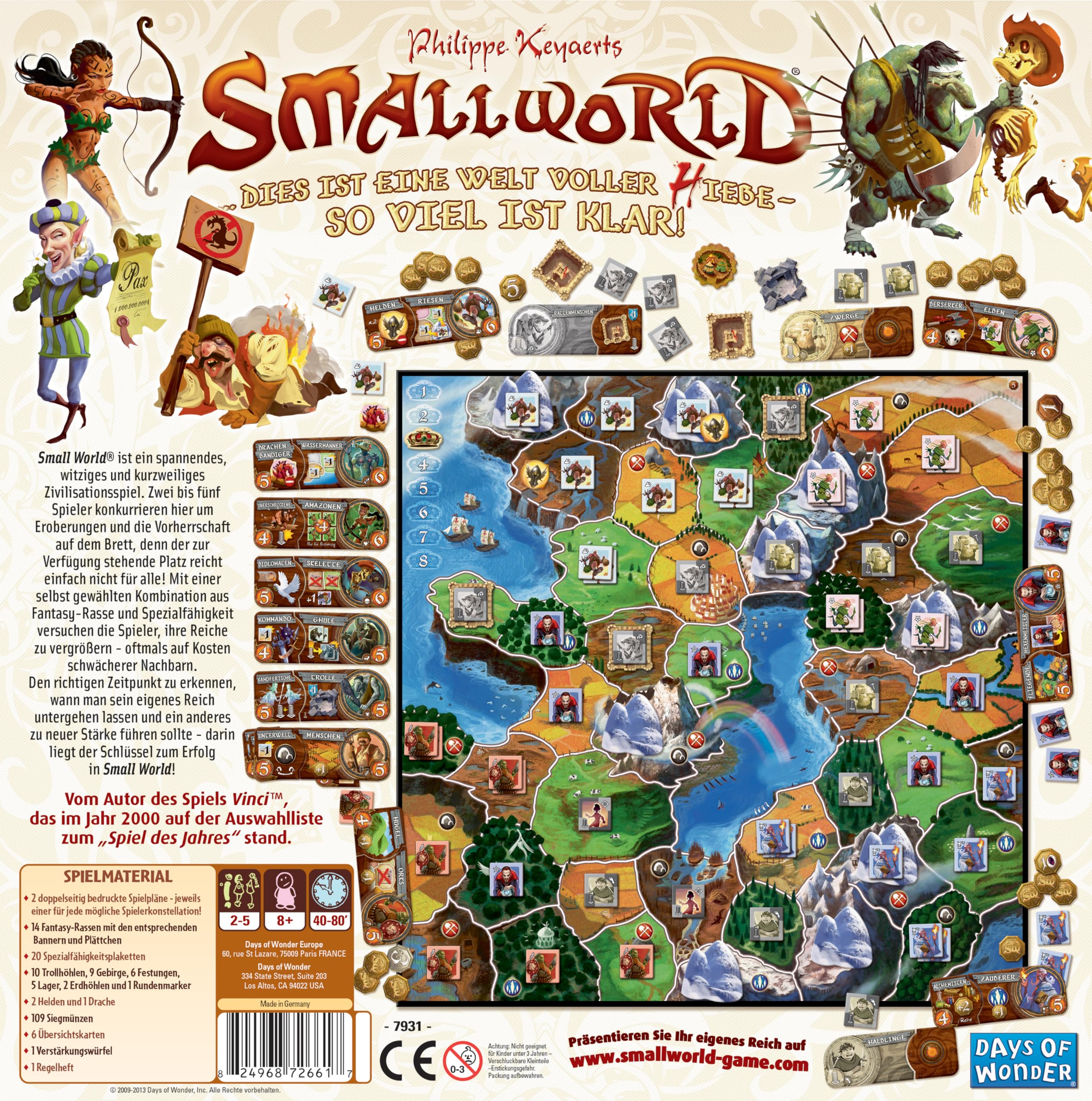 Days Of Wonder - Juego de Tablero, 2 a 5 Jugadores (Small World 200669) (versión en alemán)