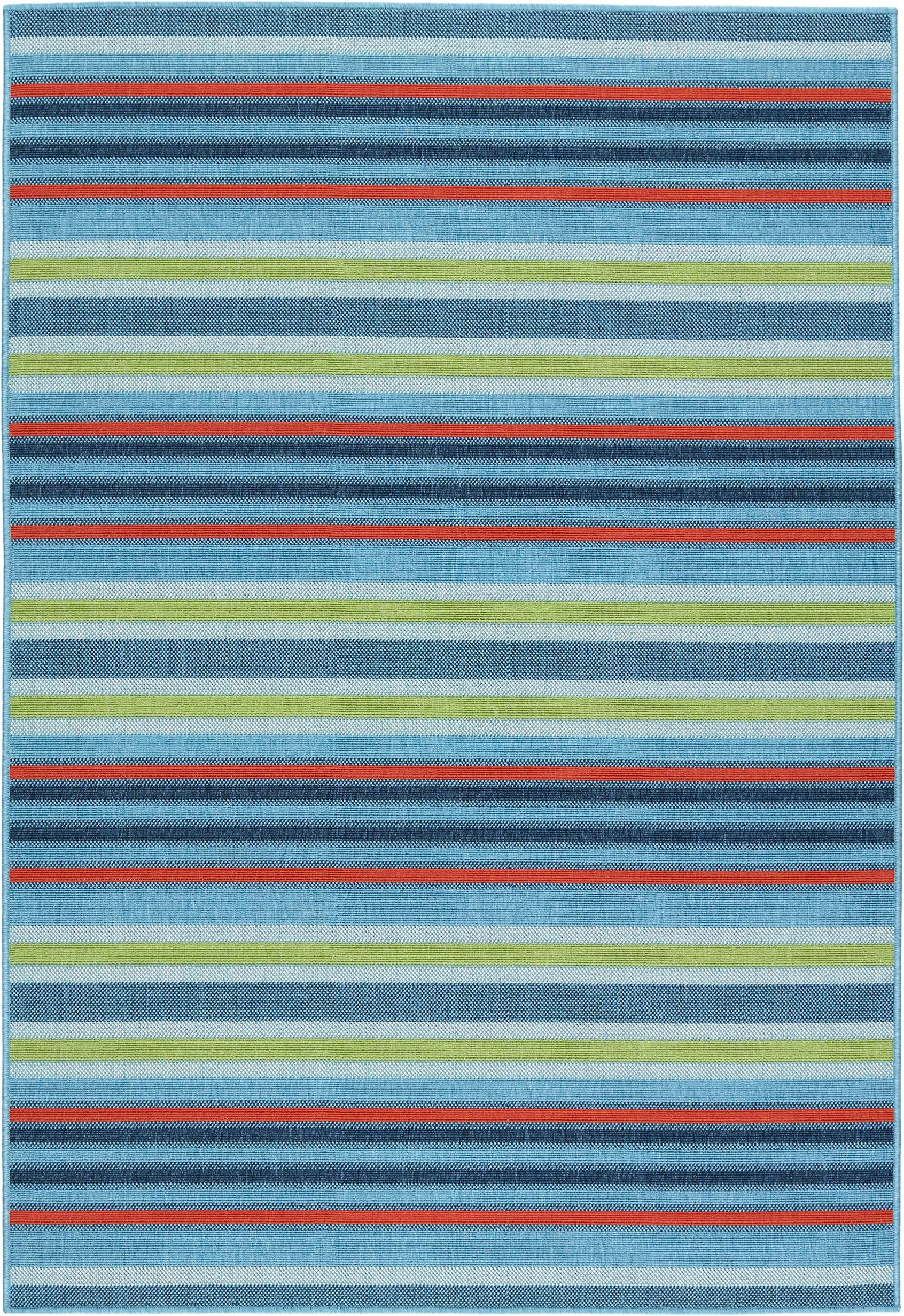 Jaipur Living, Outdoor 5x8 Area Rug, Striped Blue/Orange Patio Rug