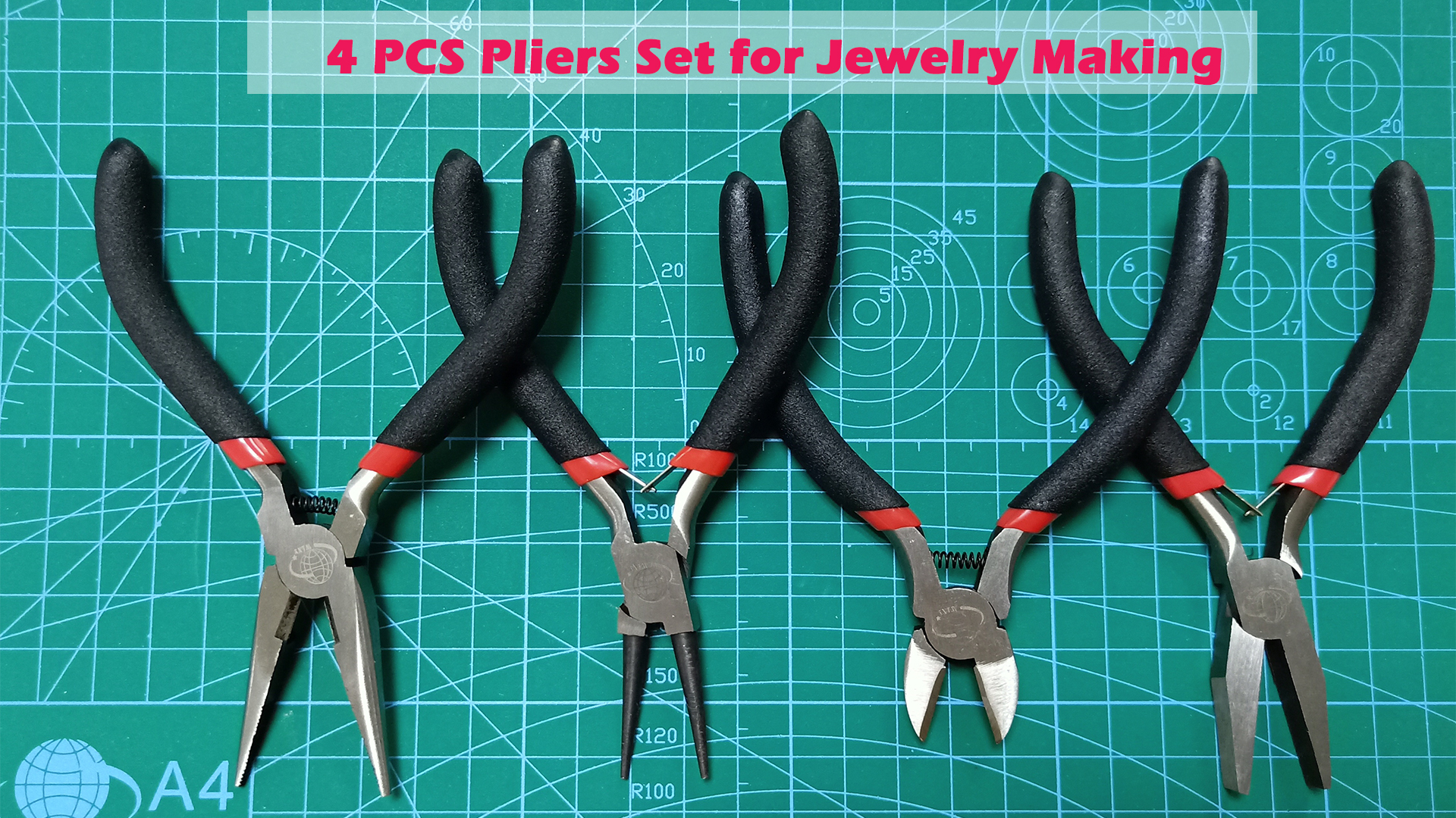 KRETLAW Mini Pliers Set 6Pcs - Needle Nose, Long Nose, Bent Nose, Diagonal, End Cutting And Linesman For DIY, Electronic Repairing & Jewelry With Pouch