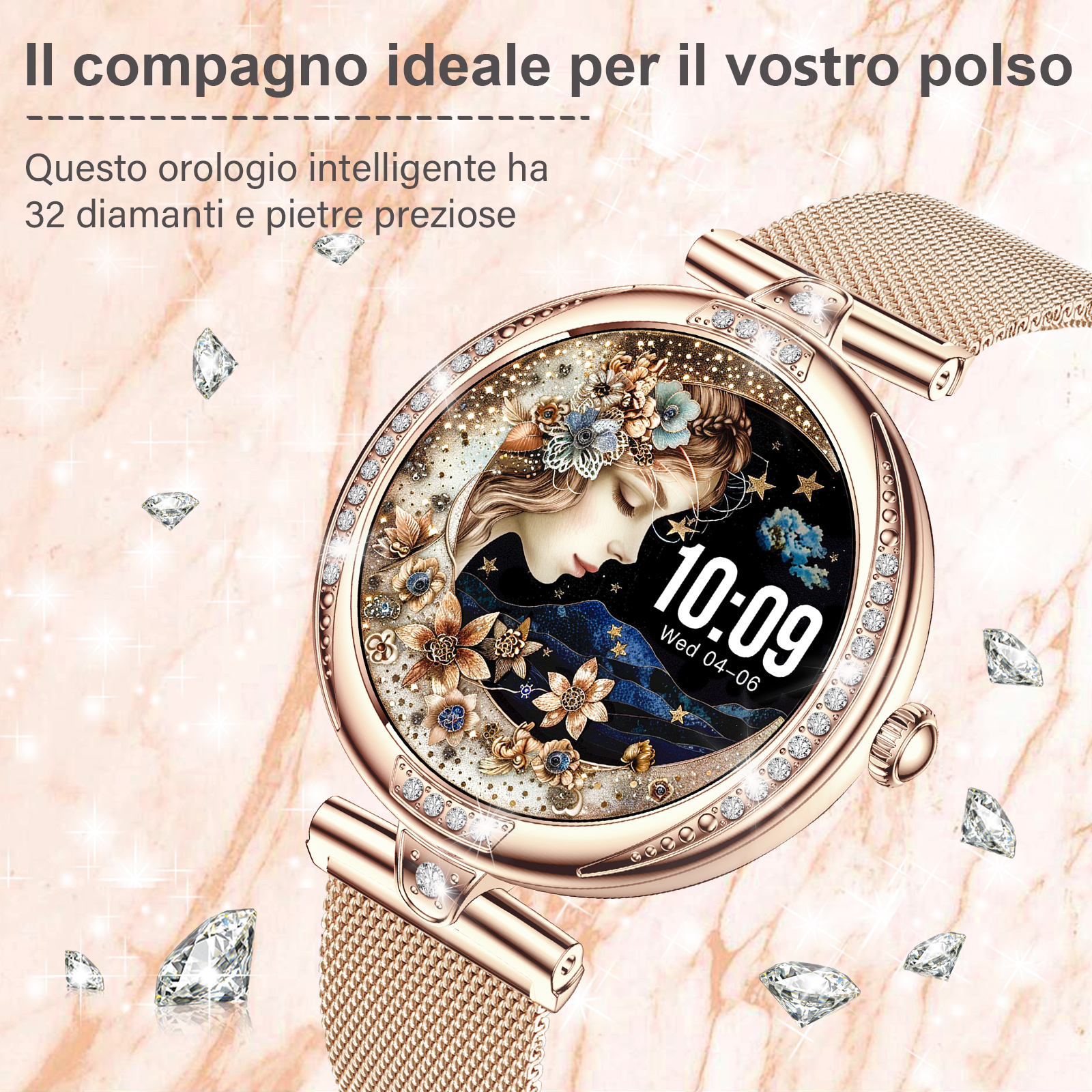 Fitonme Smartwatch Donna con Chiamate Whatsapp, 1,39 HD Schermo Orologio Smartwatch con 2 Cinturini, 100+ Modalità Sport, Cardiofrequenzimetro/SpO2/ Sonno, Smart Watch per Android iOS