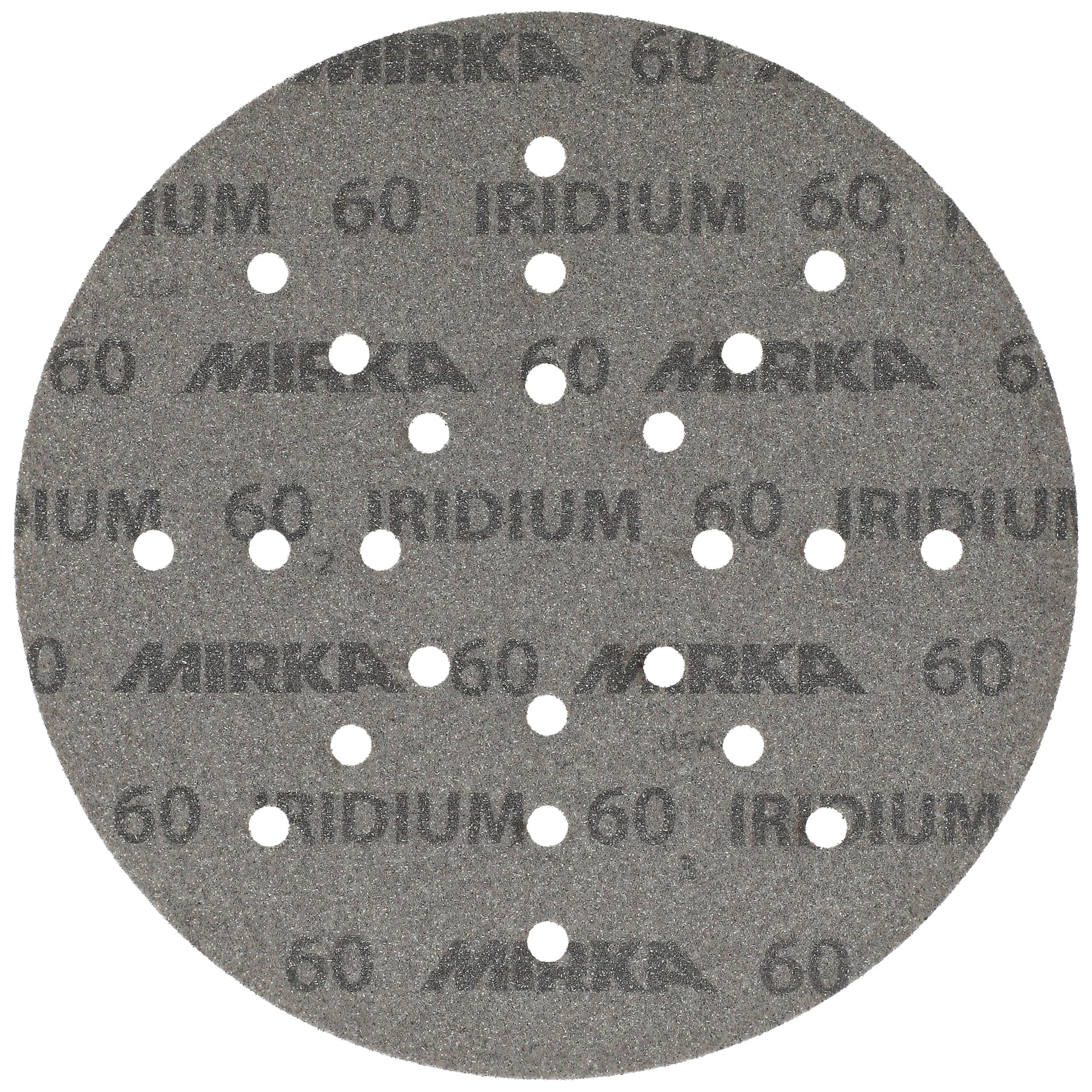 Mirka papier ścierny Iridium 225 mm 24 otwory rzep P60 25 szt | Do szlifierek do suchej zabudowy 24 otwory efektywne usuwanie farb szpachli podkładów drewna stali materiałów mineralnych