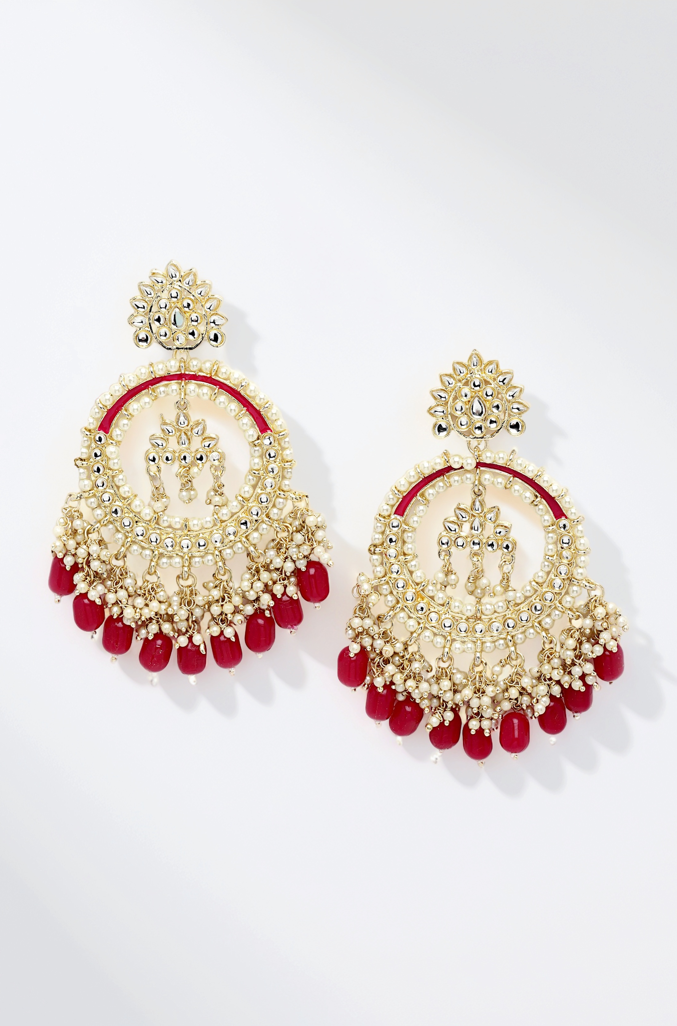 Shining Diva Fashion Latest Stylish Traditional Kundan Chandbali Earrings for Women and Girls