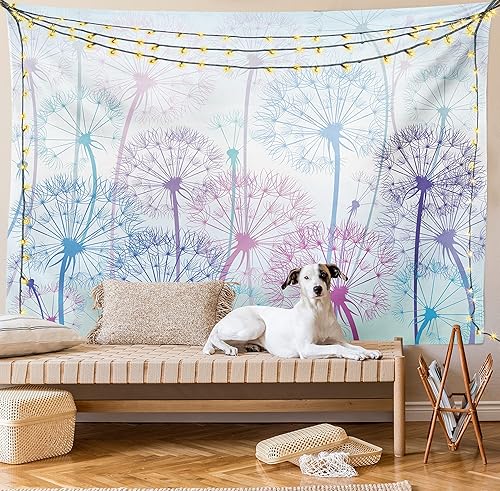 Miniatura 9 de Ambesonne Tapiz de diente de león, arreglo floral abstracto de acuarela con inspiraciones botánicas de la naturaleza, colgante de pared ancho para