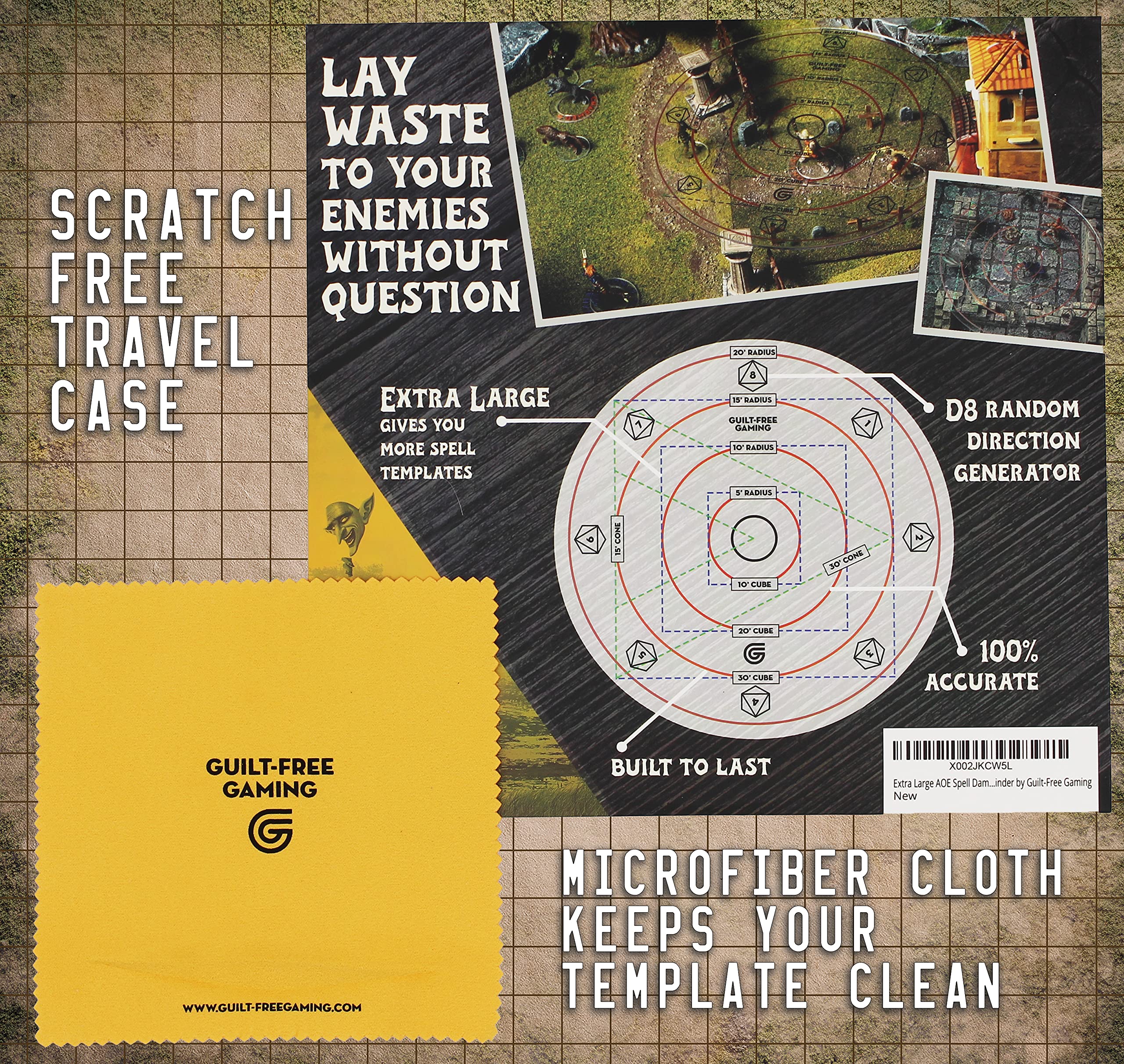 Spell Effect Templates for D&D | Maximize The Effects of Your Spells - Featuring a 30' Cone & 30' Cube, Random Direction Generator, for Use with DND, 5E Pathfinder by Guilt-Free Gaming