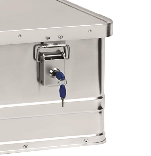 ALUTEC MÜNCHEN Aluminiumbox BASIC 40 LOCK (mit Zylinderschloss, 2 Schlüssel, Inhalt 40 l, Außenmaße (LxBxH) 560 X 370 X 245 mm, staub-/spritzwassergeschützt, Werkzeugbox, Gewicht 2,98 kg) 10040LOCK