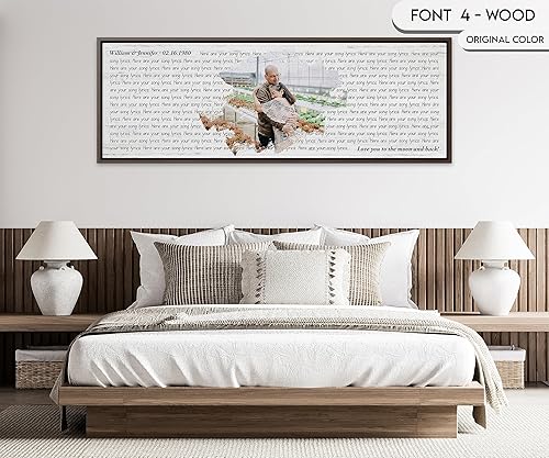 Miniatura 4 de SANTANNA Custom Gift for Husband Music Song Lyrics Print, 1st One Year Anniversary Dance Wedding Song Lyric Poster, Christmas Wall Art Decoration,