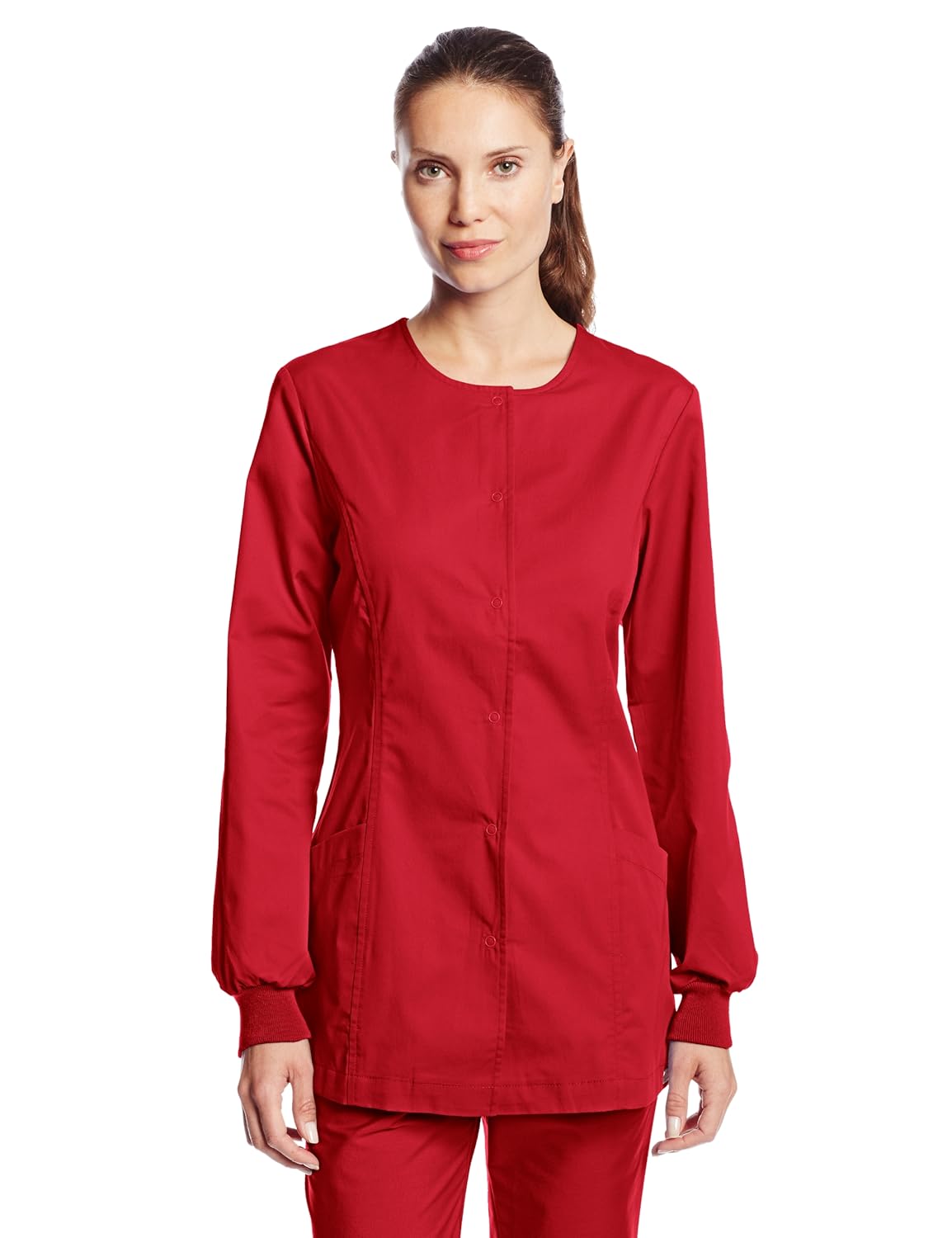 ICU by Barco Women's Missy Fit 2 Pocket Snap Front Scrub Jacket, Hot