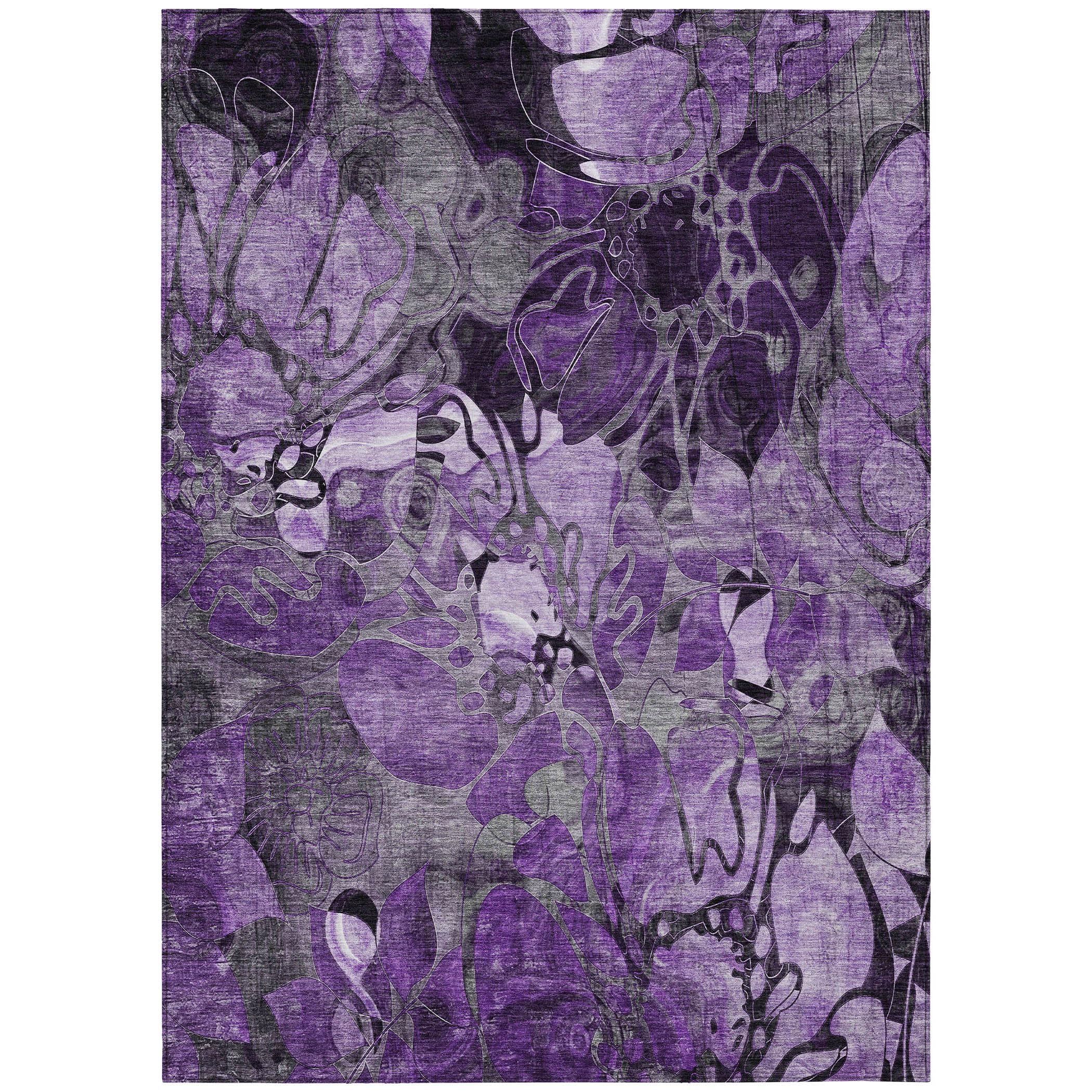 Addison Rugs Chantille ACN558 Purple 3' x 5 Indoor Outdoor Area Rug, Stain Resistant, Machine Washable, Non Shedding, Bedroom, Living Room, Dining
