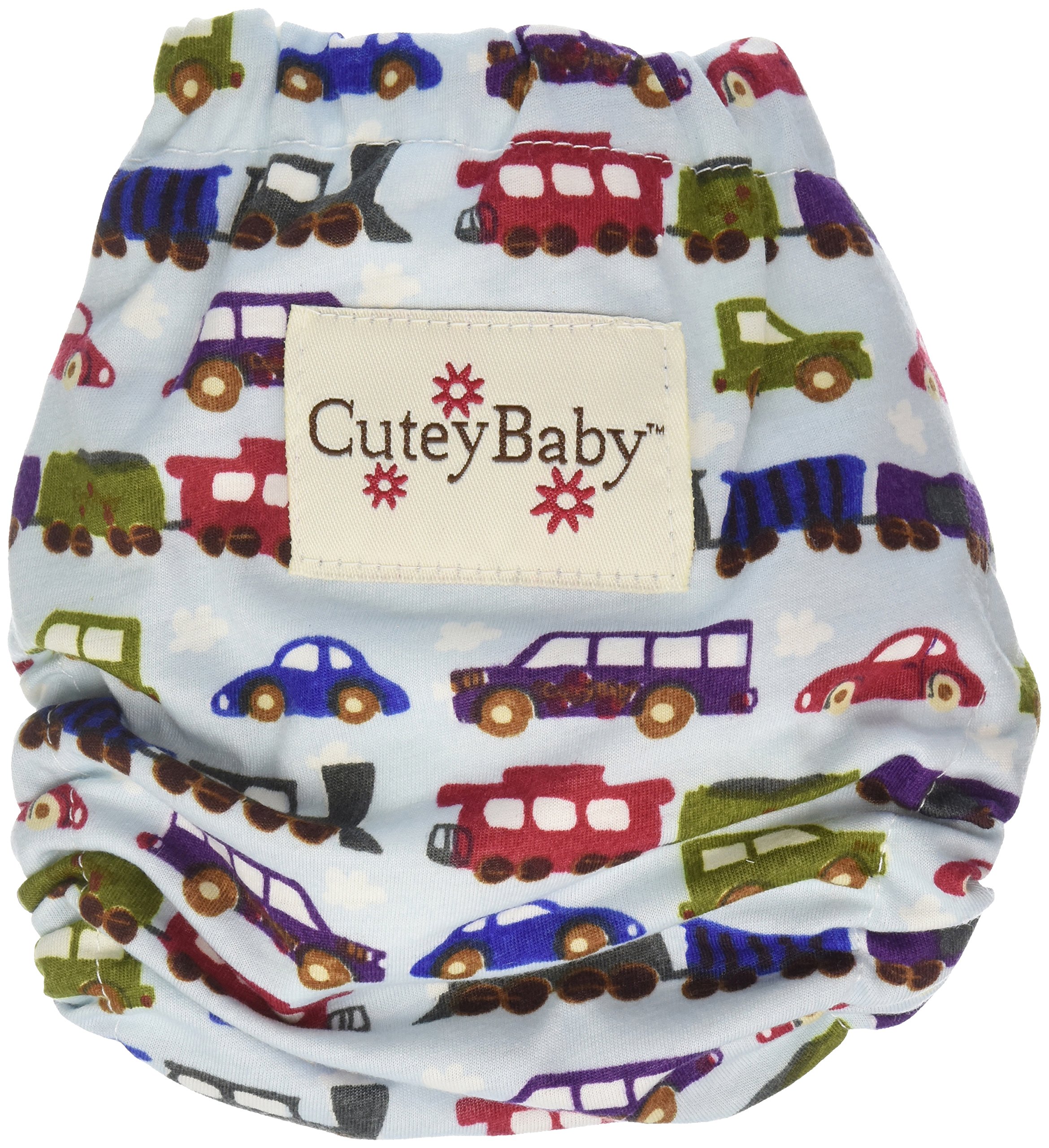 CuteyBaby That's a Wrap Diaper Cover, Trains & Cars, Medium