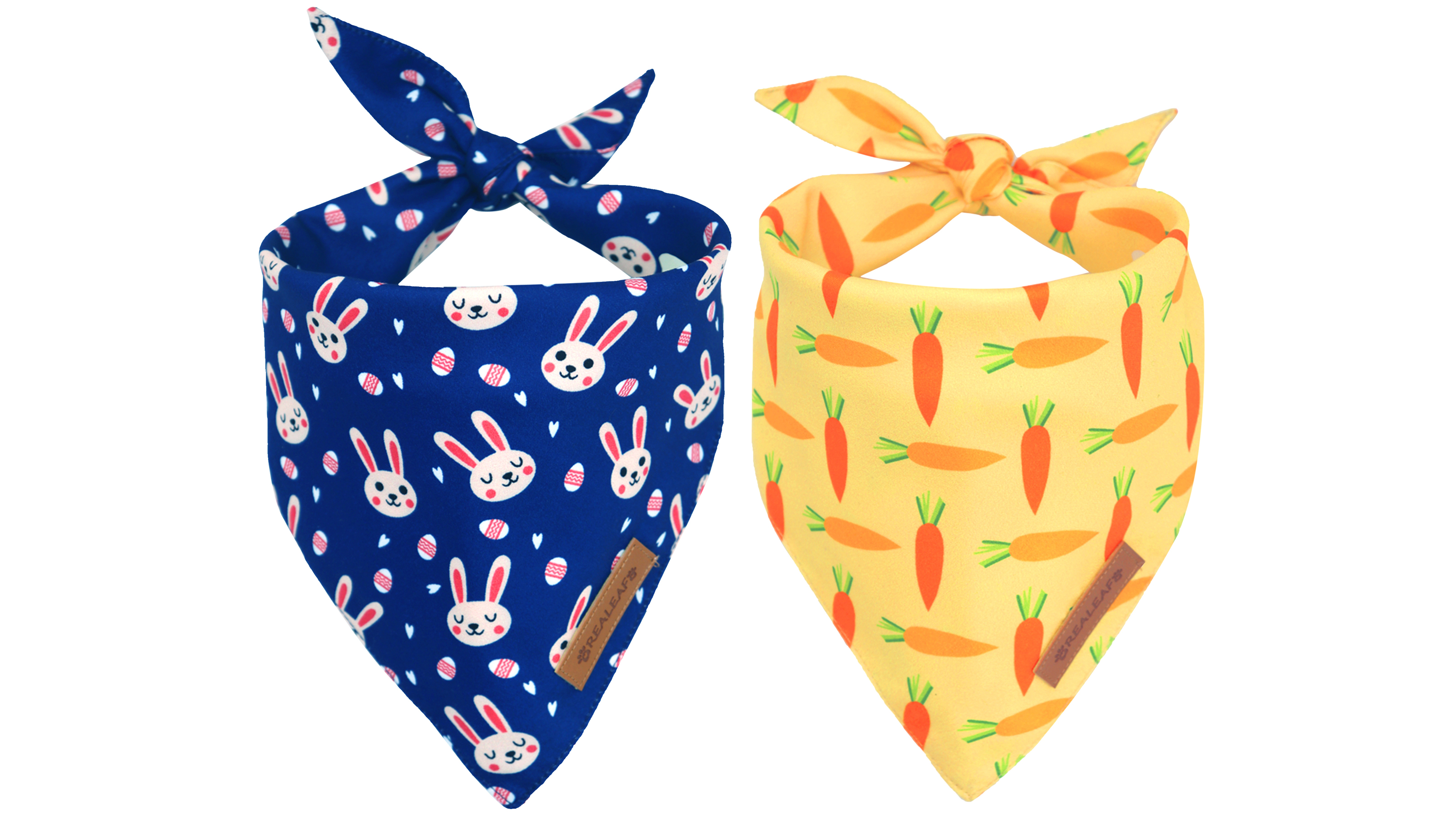 Realeaf Bandanas De Otoño Para Perros, Paquete De 2, Bufanda Reversible Para