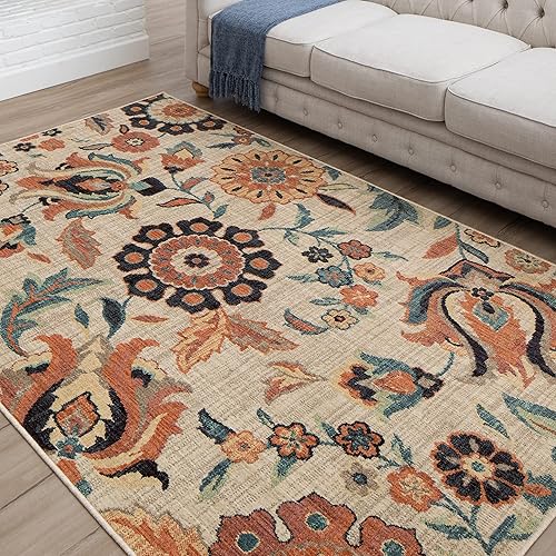 Miniatura 4 de Mohawk Home Floweret - Alfombra de transición floral de 2 x 3 pies, perfecta para entrada, lavandería, pasillo