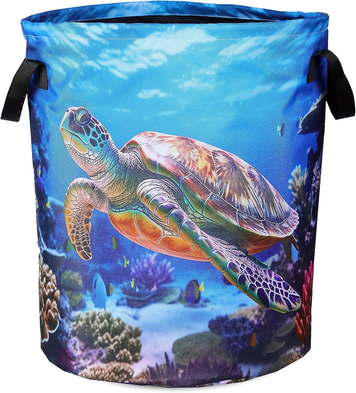 Sea Turtle Laundry Basket Animal Foldable Waterproof Oxford Cloth Funny Tote Bag