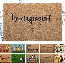 Bodenständig® Fußmatte Kokos [Wetterfest] - extrem robust - Fußabtreter außen - die Kokosmatte Fußmatte außen wetterfest. Fussmatte aussen 40x60 cm - Hereinspaziert Schriftzug