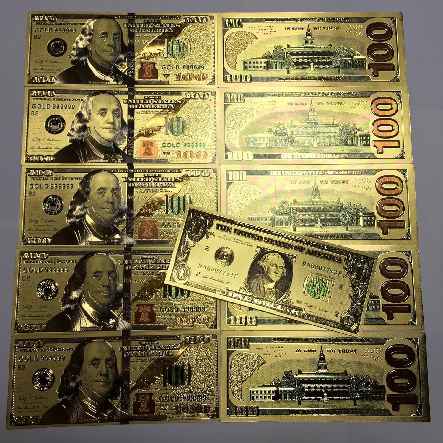 24kgpアメリカ合衆国金の100米ドル札カードusd Faz Co Zm