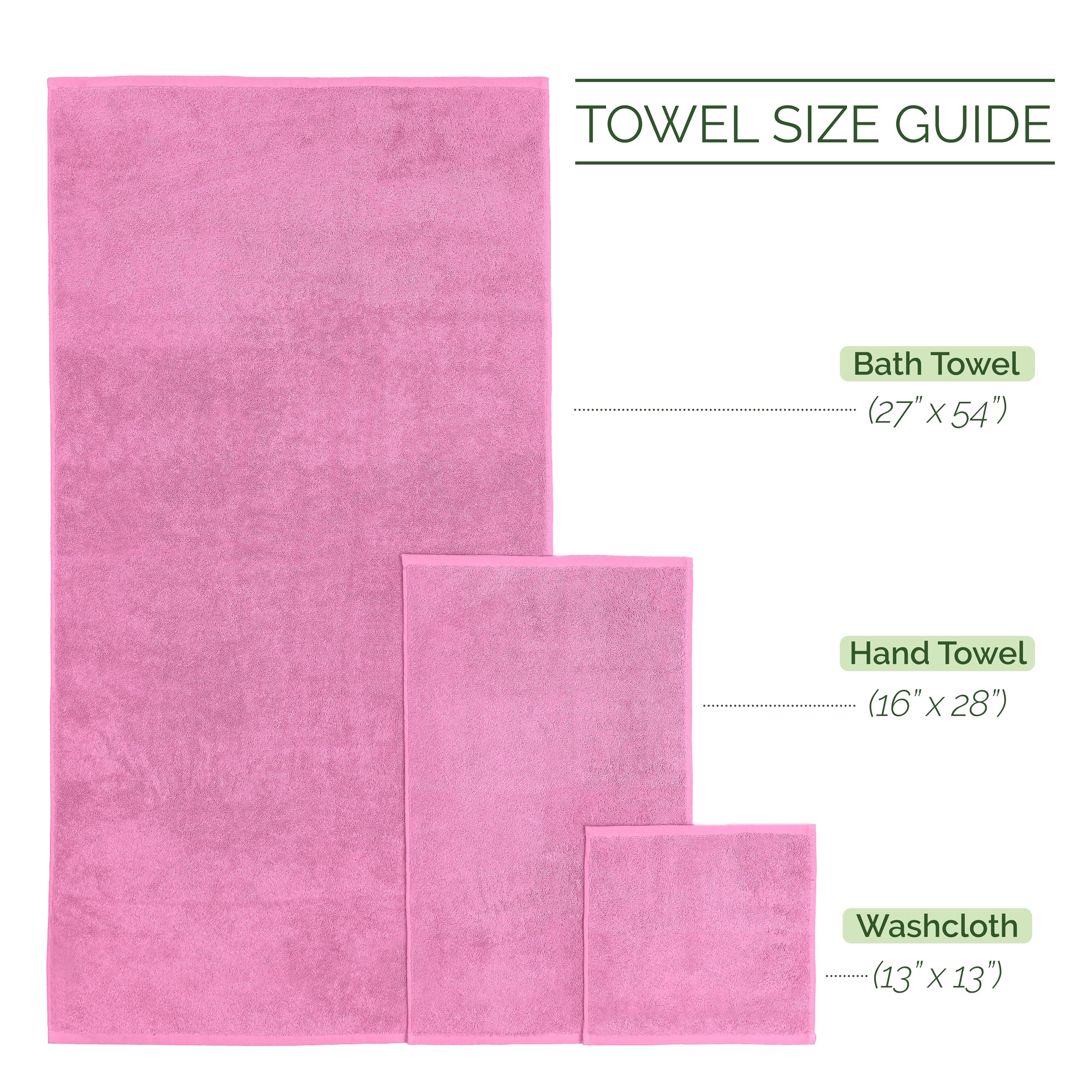 Elegant Comfort Set di 6 asciugamani in viscosa a 4 linee, di alta qualità, 100% cotone turco, ad alta assorbenza, include 2 salviette, 2 asciugamani per le mani e 2 teli da bagno, rosa chiaro